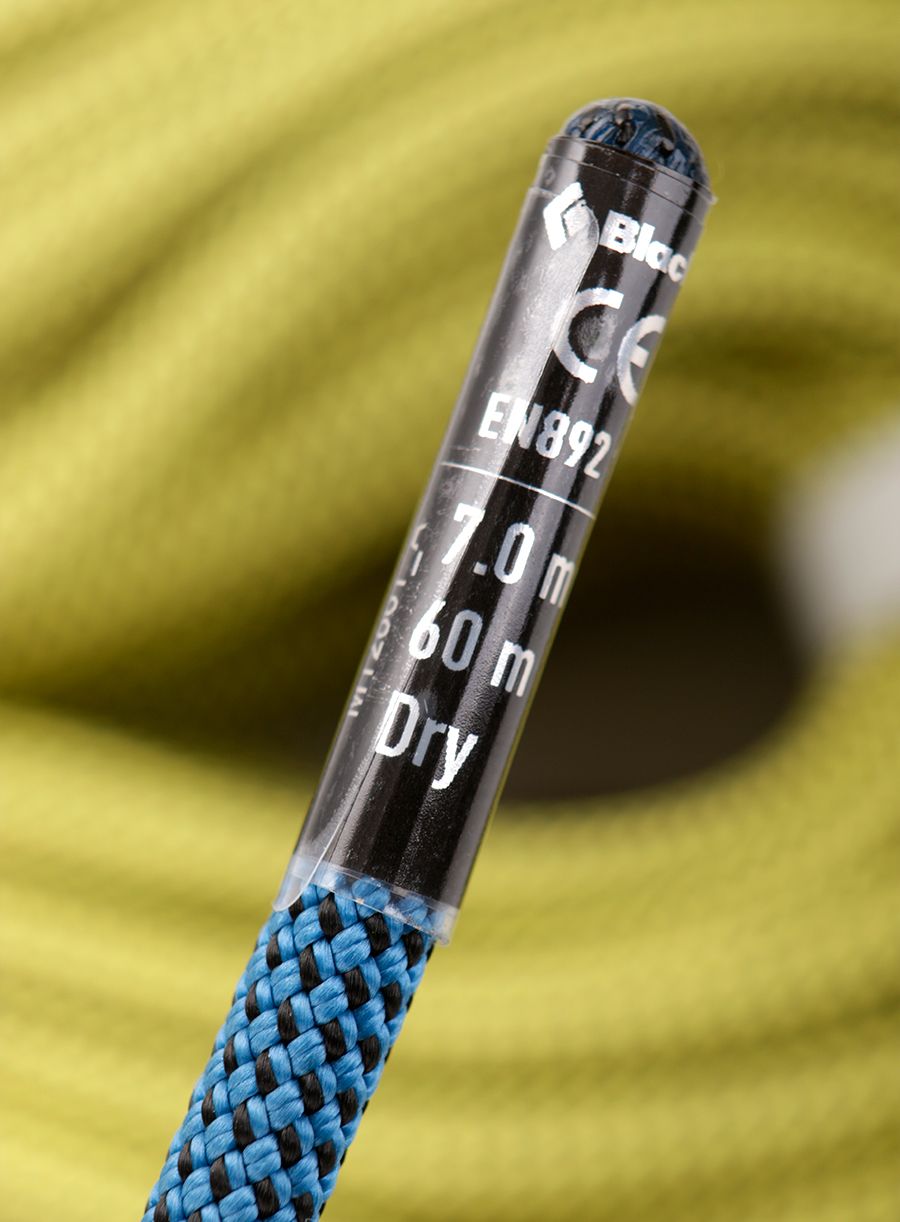 Мотузка динамічна Black Diamond 7.0 Dry Climbing Rope - yellow/aqua