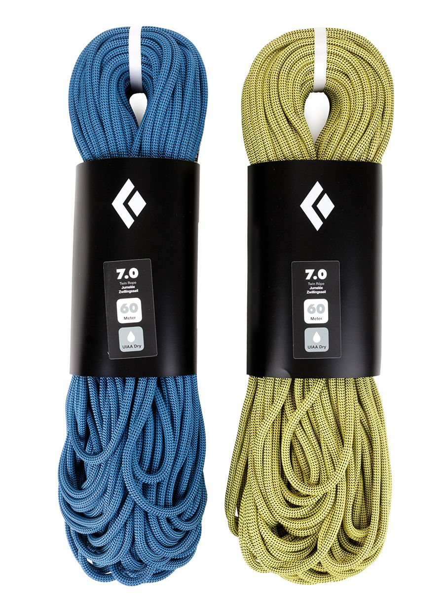 Мотузка динамічна Black Diamond 7.0 Dry Climbing Rope - yellow/aqua