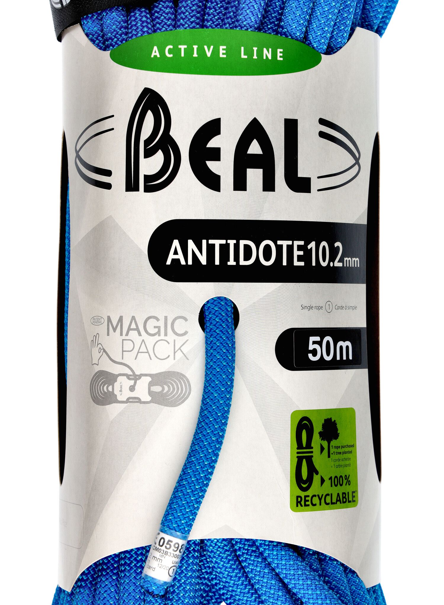 Мотузка для альпінізму Beal Antidote 10,2 mm 50 m - solid blue