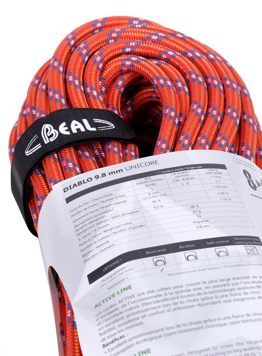 Мотузка для альпінізму Beal Diablo 9,8 mm 50 m Unicore - red