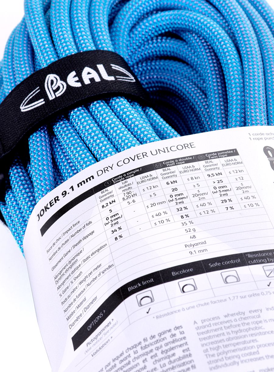 Мотузка для альпінізму Beal Joker 9,1 mm 60 m Unicore Dry Cover - blue