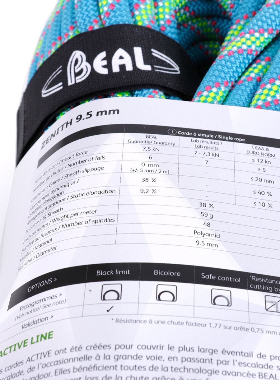 Мотузка для альпінізму Beal Zenith 9,5 mm 60 m - blue