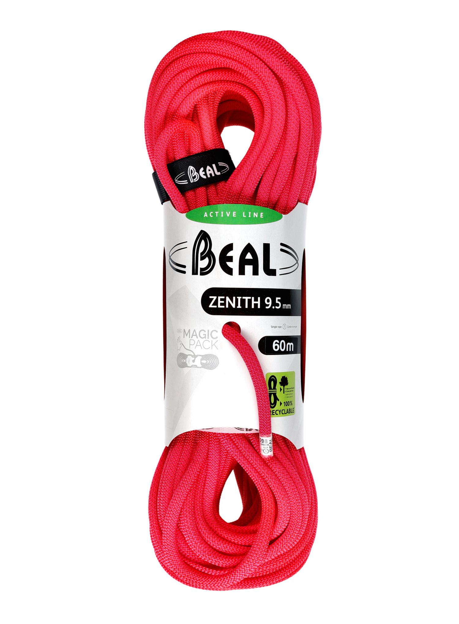 Мотузка для альпінізму Beal Zenith 9,5 mm 60 m - solid pink
