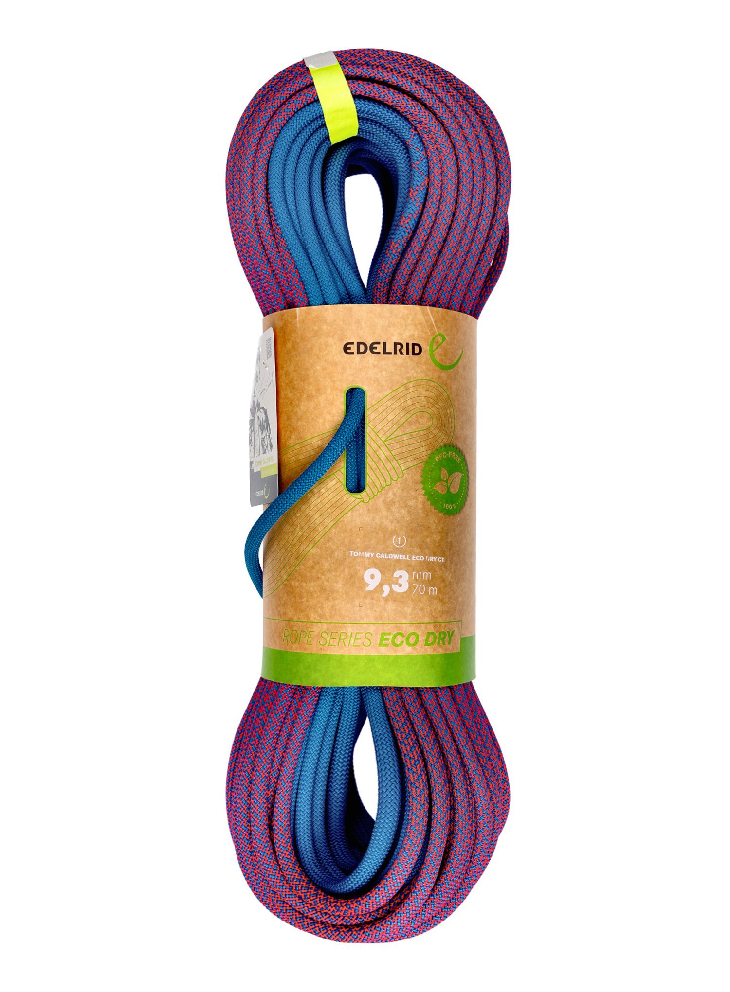 Мотузка для альпінізму Edelrid Tommy Caldwell Eco Dry CT 9,3 mm 70 m - pink/turquoise