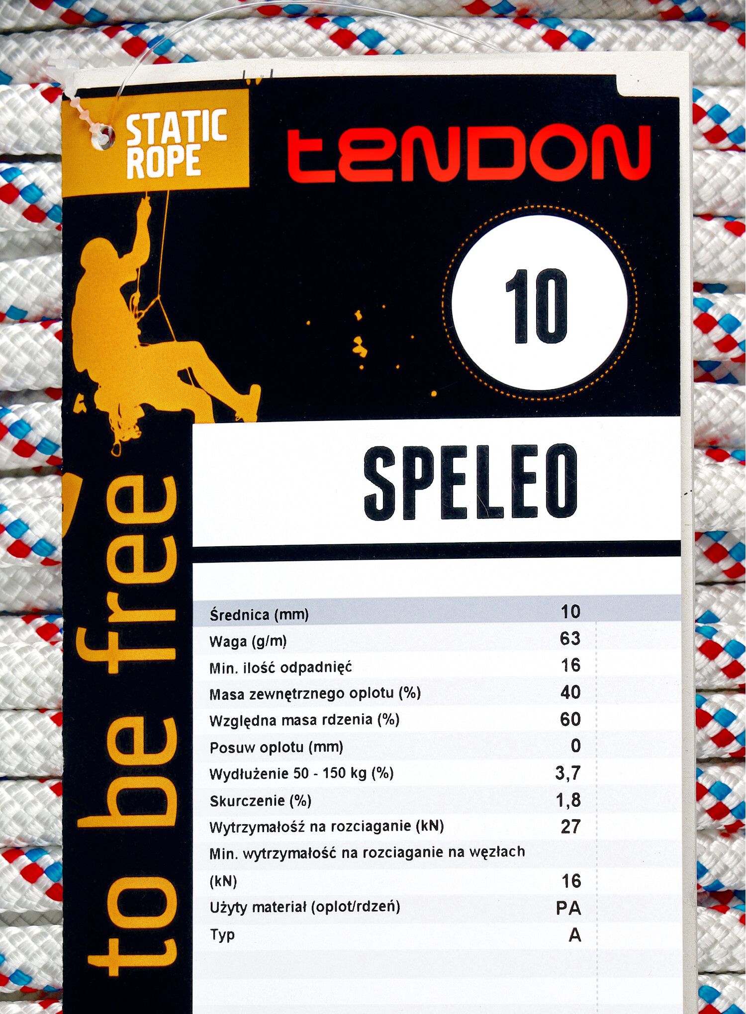 Мотузка статична Tendon Speleo 10 mm 50 m - white