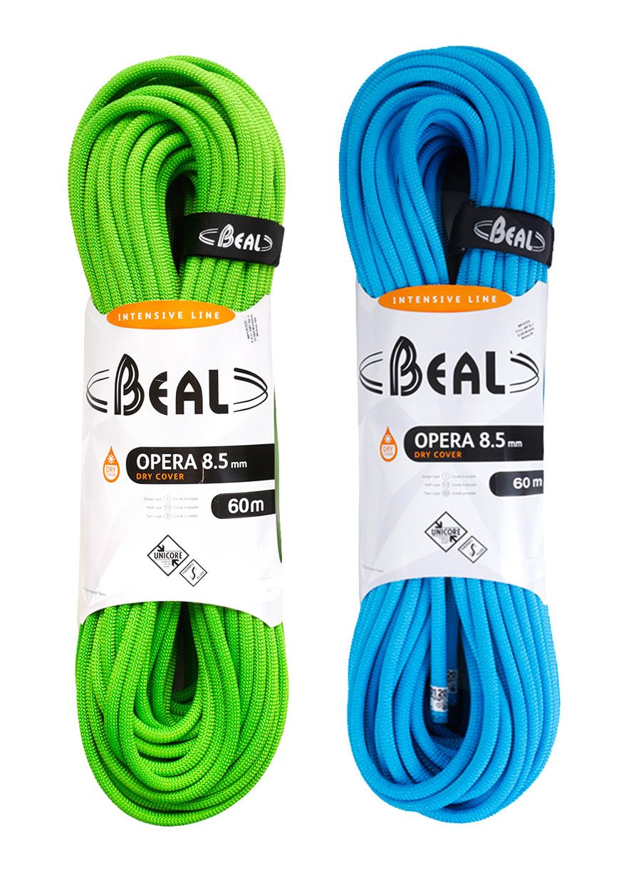 Напівмотузка Beal Opera 8,5 mm 60m Unicore Dry Cover x 2 - green/blue