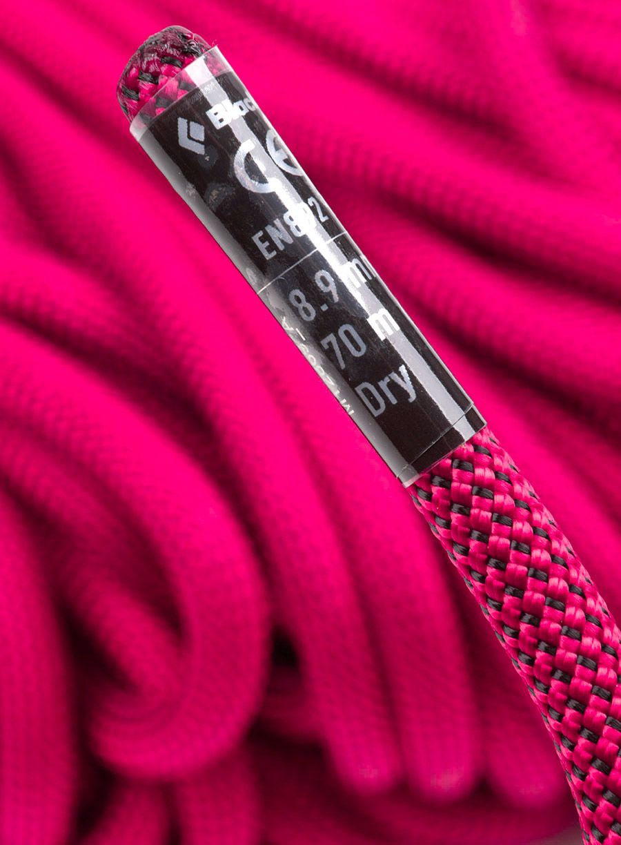 Мотузка для альпінізму Black Diamond 8.9 Dry Climbing Rope 70 m - ultra pink