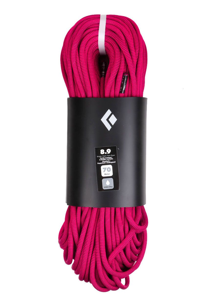 Мотузка для альпінізму Black Diamond 8.9 Dry Climbing Rope 70 m - ultra pink