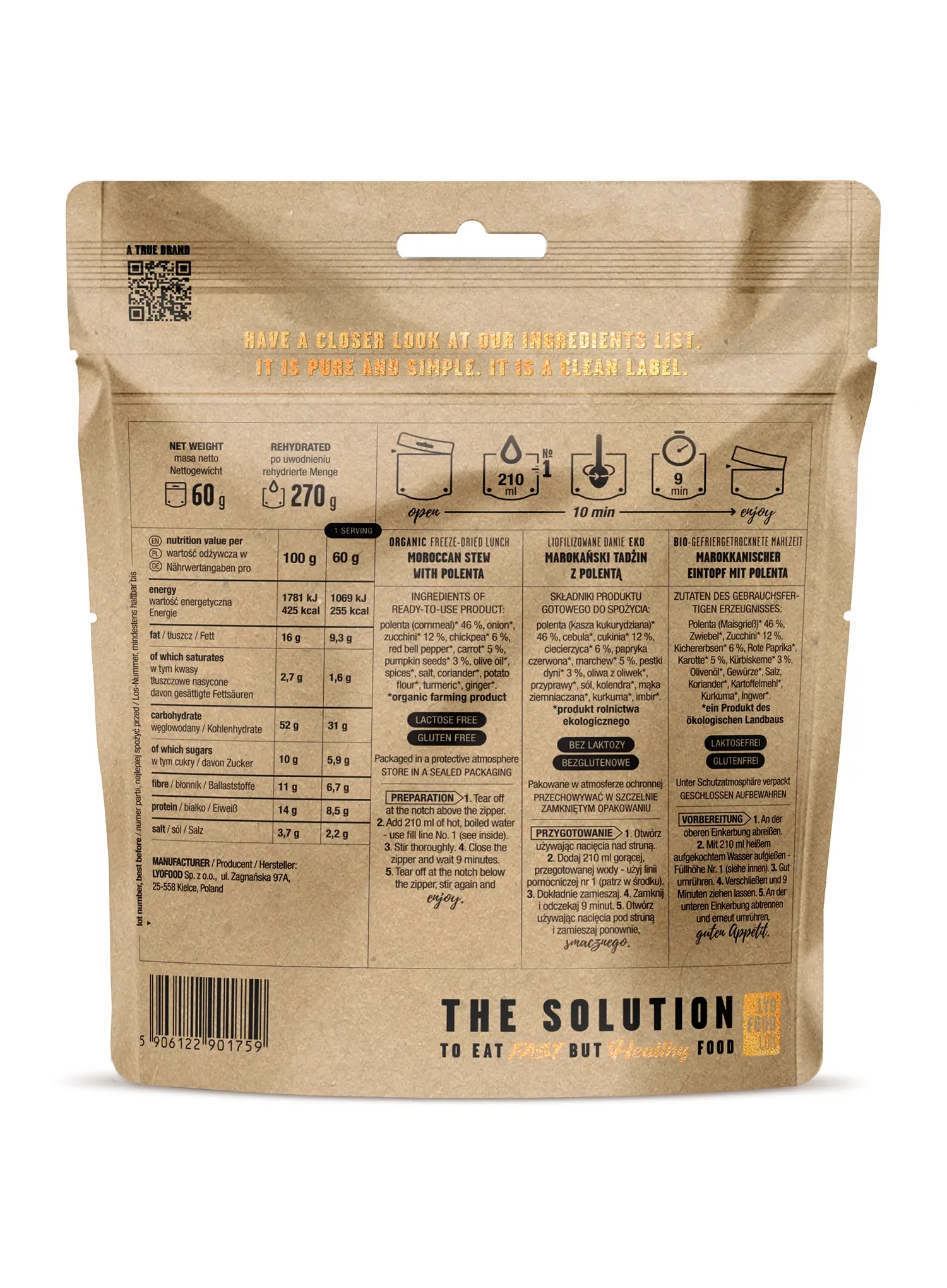 Сублімована LYOFOOD Bistro Organic moroccan stew 270g
