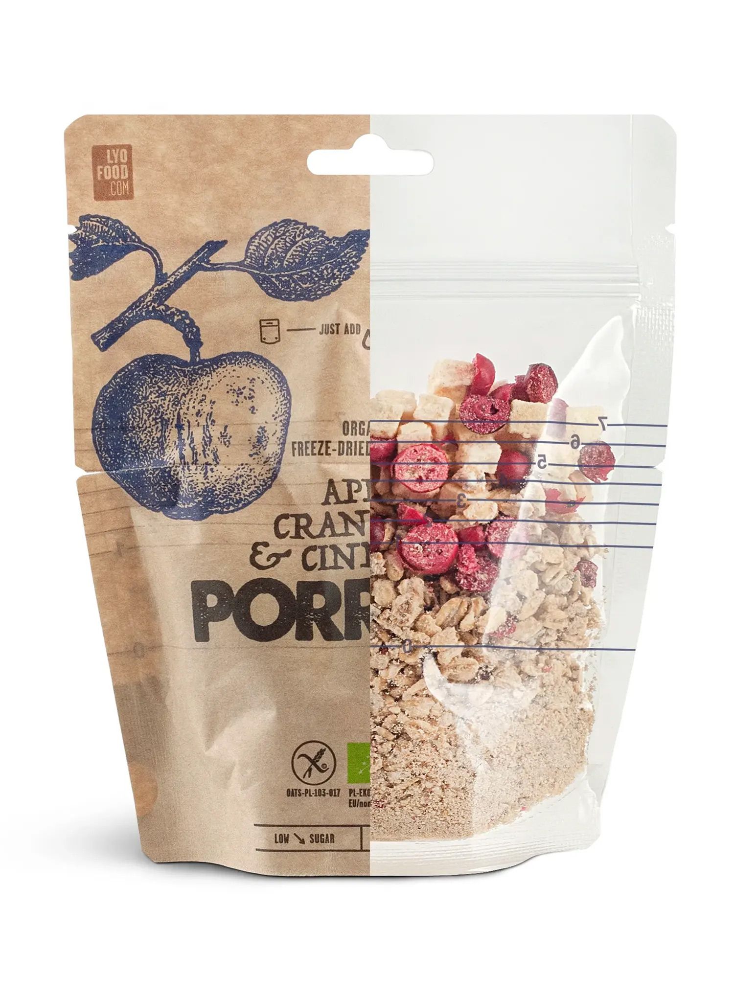 Сублімована LYOFOOD Bistro Organic apple, cranberry and cinnamon porridge 270 g