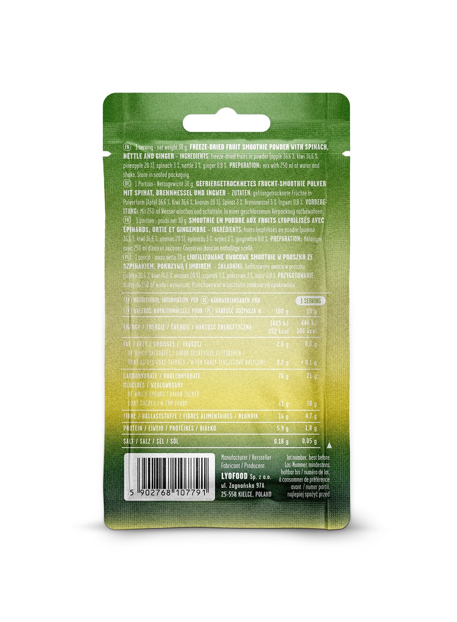 Сублімована LYOFOOD Green Smoothie 280 ml