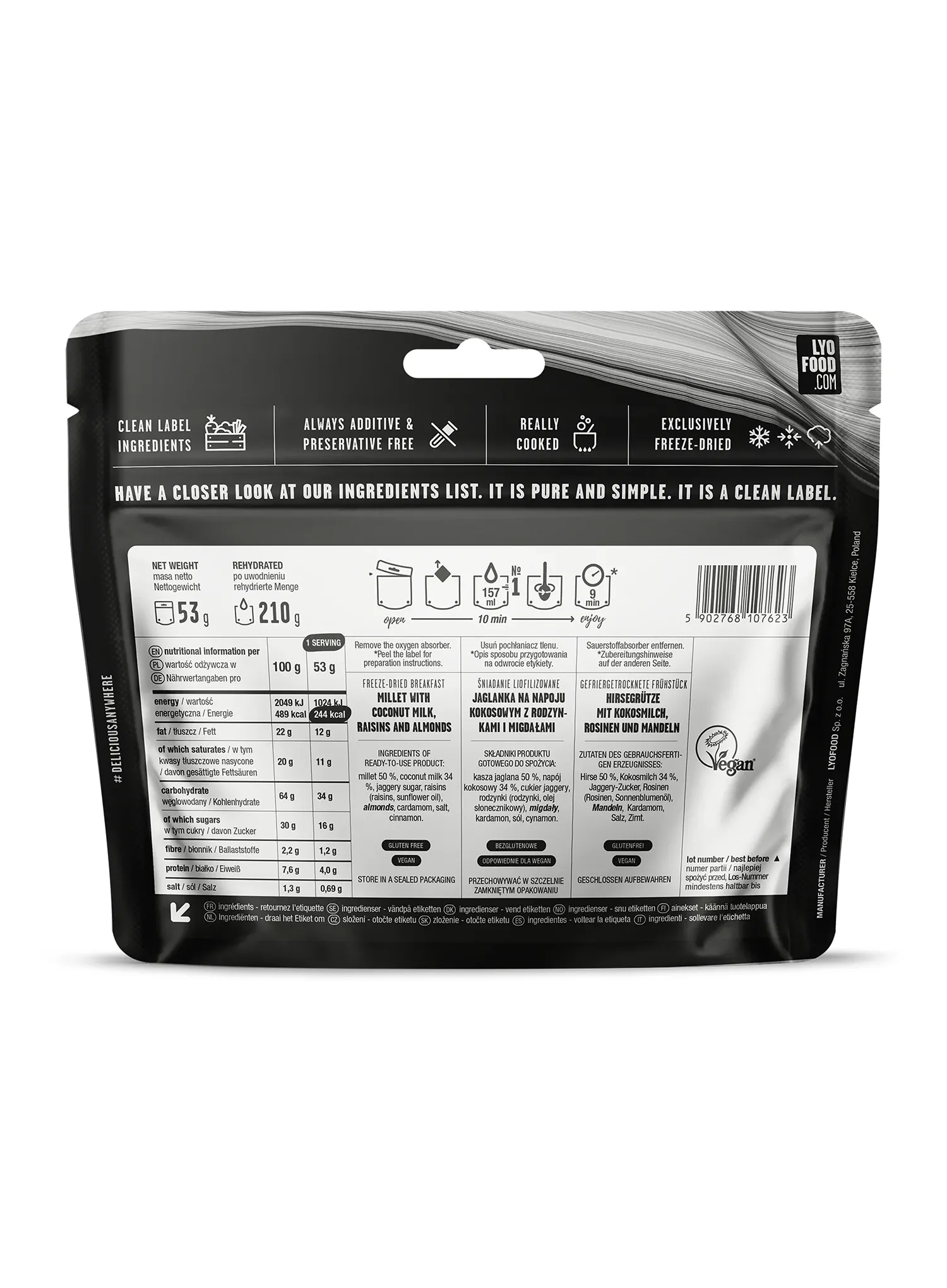 Сублімована LYOFOOD Millet Payasam 210g