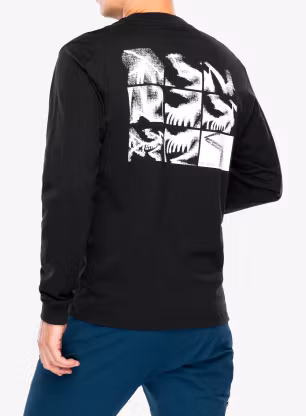 Лонгслів Arcteryx Kragg SL Cotton Bird Tile LS - black/arctic silk