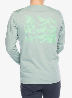 Лонгслів Arcteryx Kragg SL Cotton Bird Tile LS - stone green/phosphorescent
