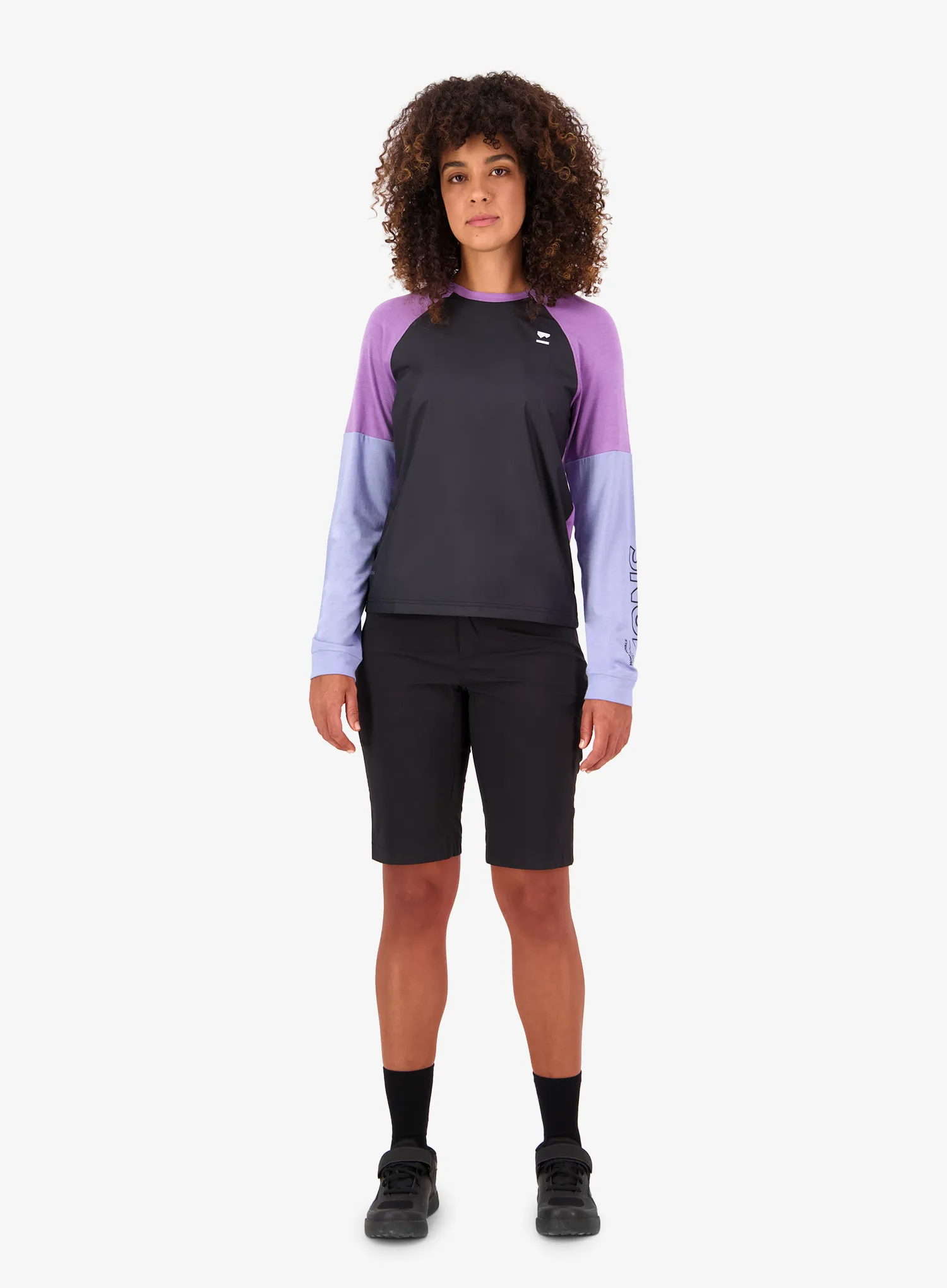 Лонгслів жіночий Mons Royale Tarn Merino Bike Wind Jersey - skyline/bloom/black