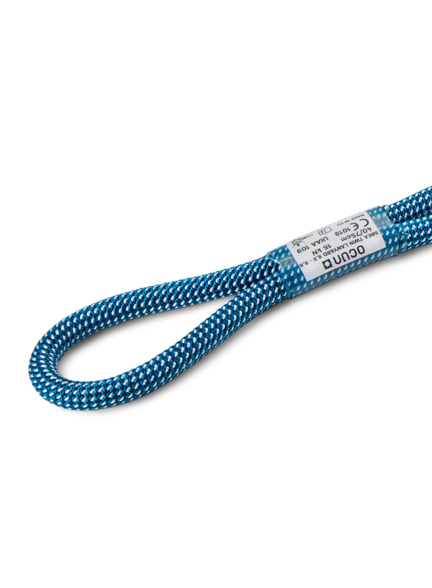 З'єднувальний ремінець Ocun Sbea Twin Lanyard 9,5-9,8 mm 40/75 cm - blue/white