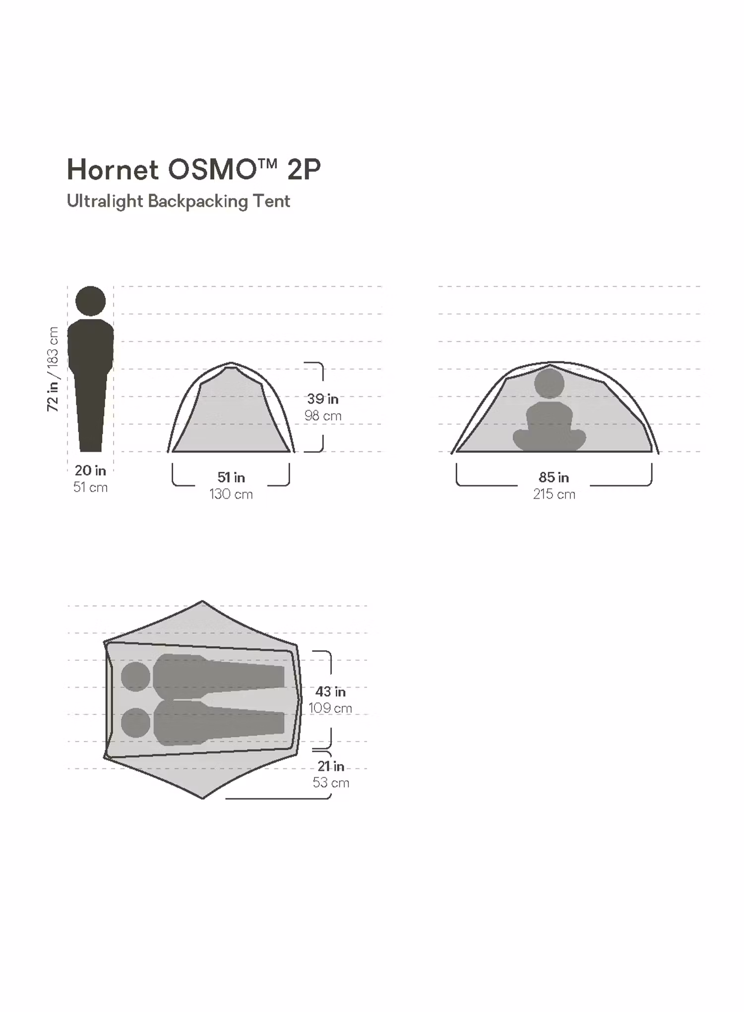 Намет 2-місний Nemo Hornet OSMO 2P - goodnight gray