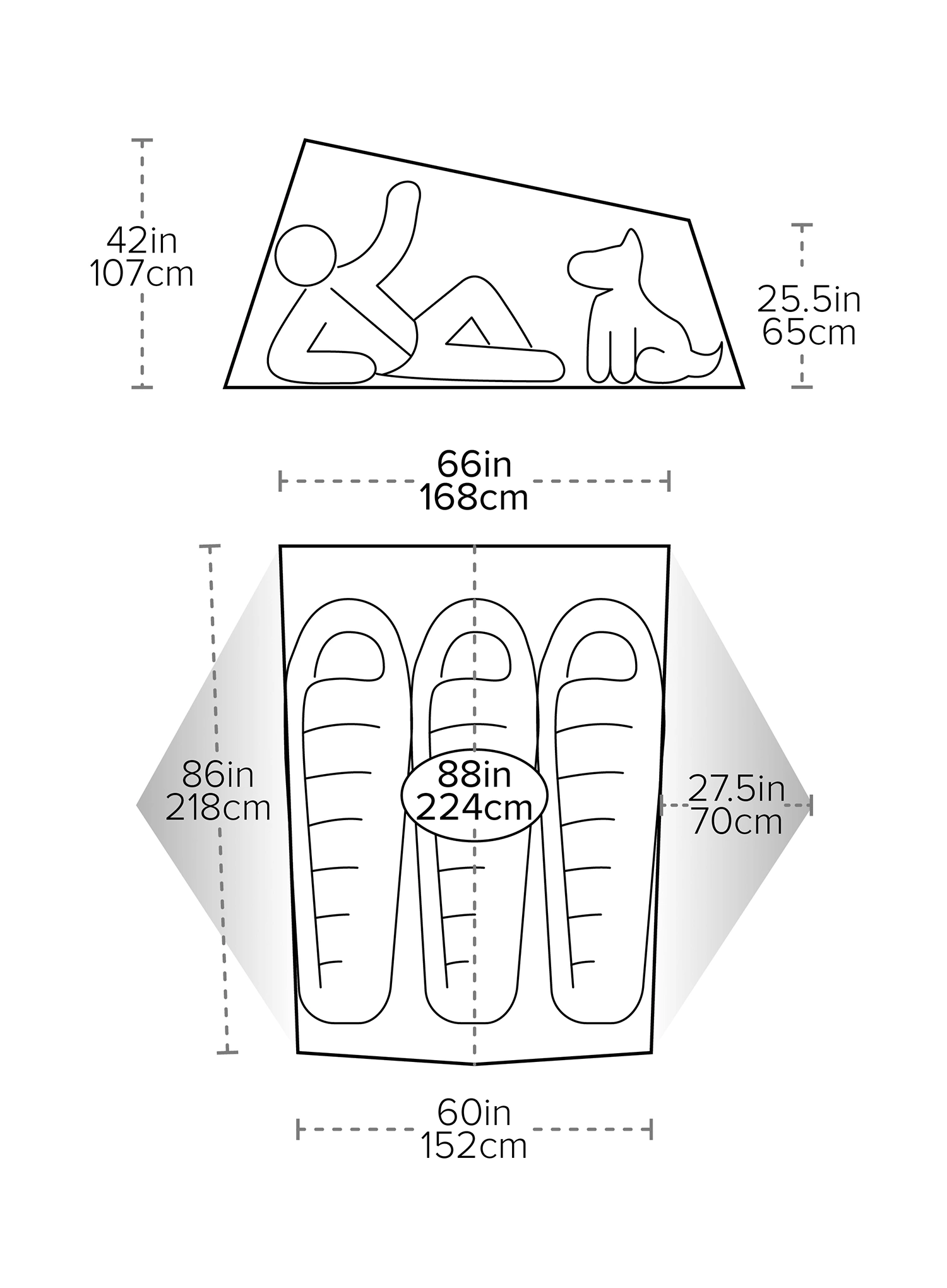Намет 3-місний Big Agnes Tiger Wall UL3 - mercury/evening primrose