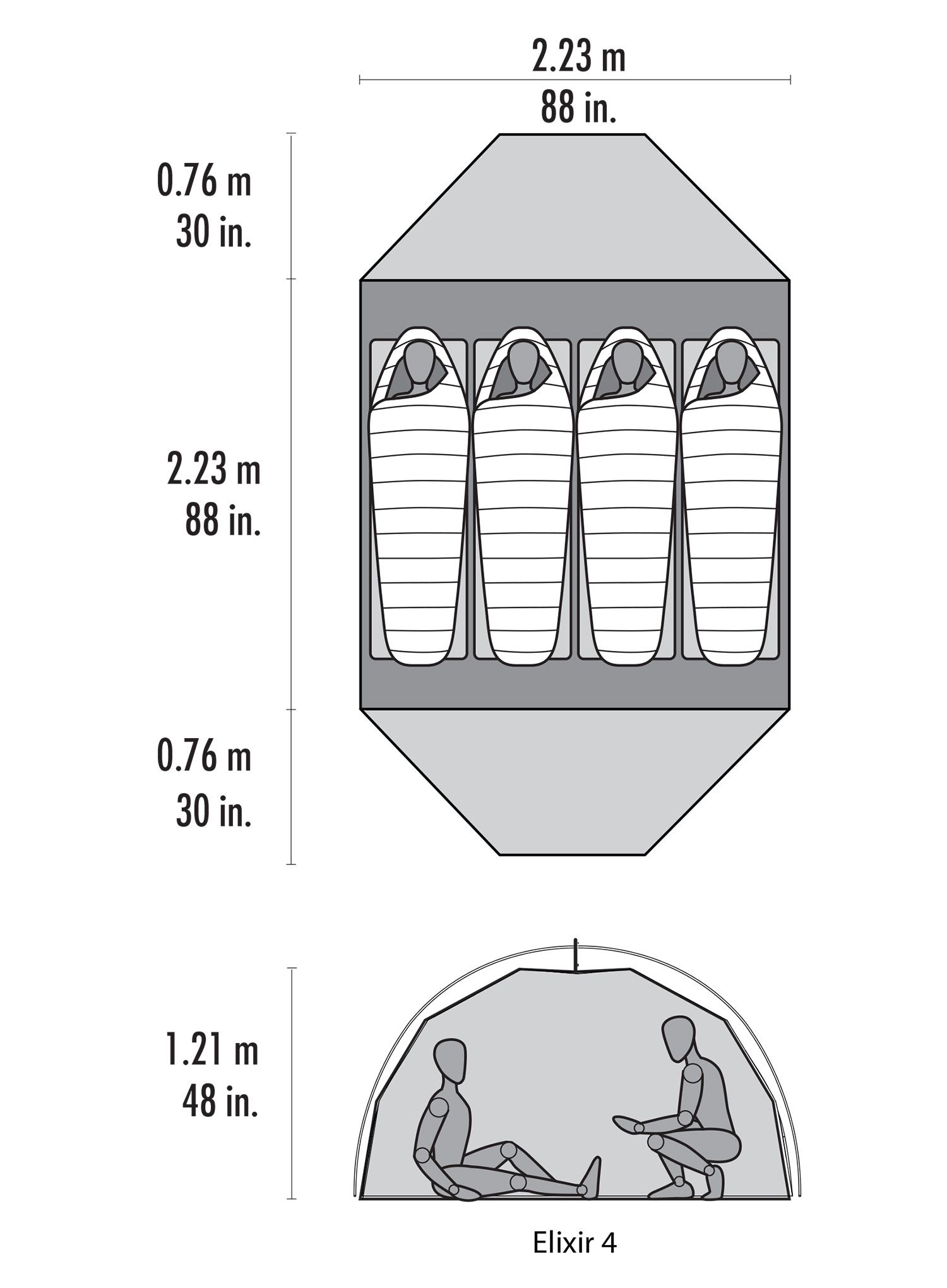 Намет 4-місний MSR Elixir 4 Tent V2 - green