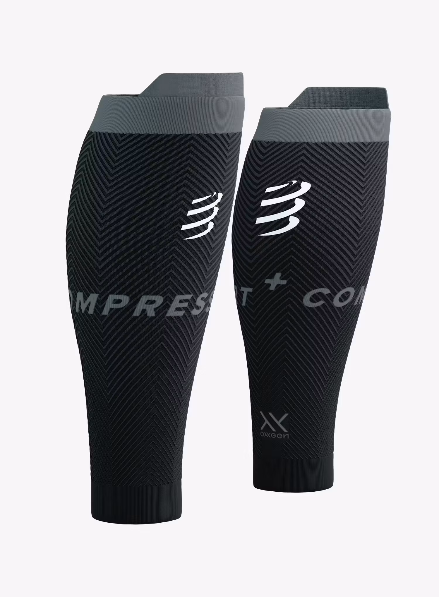 Гетри компресійні Compressport R2 Oxygen - black/steel grey