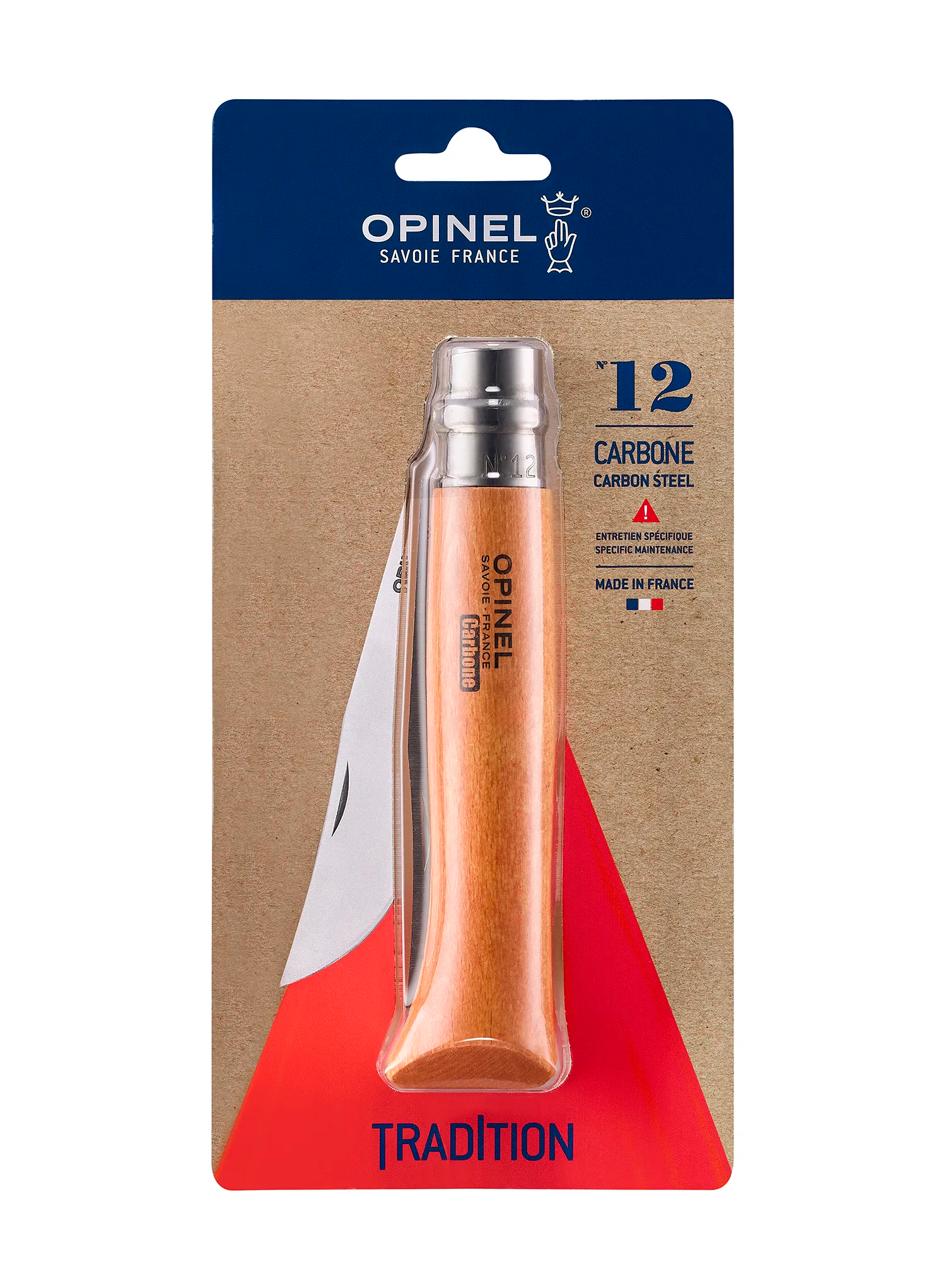 Ніж туристичний складний Opinel Carbon no.12 - light wood