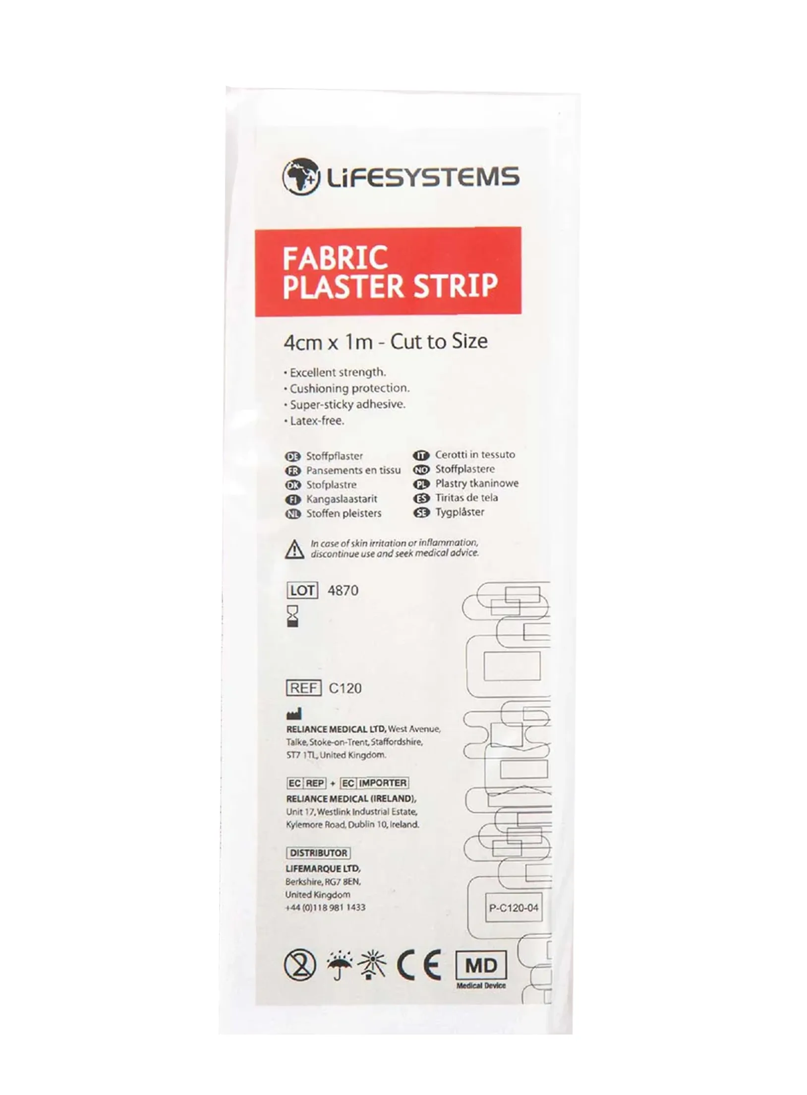 Пластир мозольний Lifesystems Fabric Strip 4m x 1m x 3m - nude