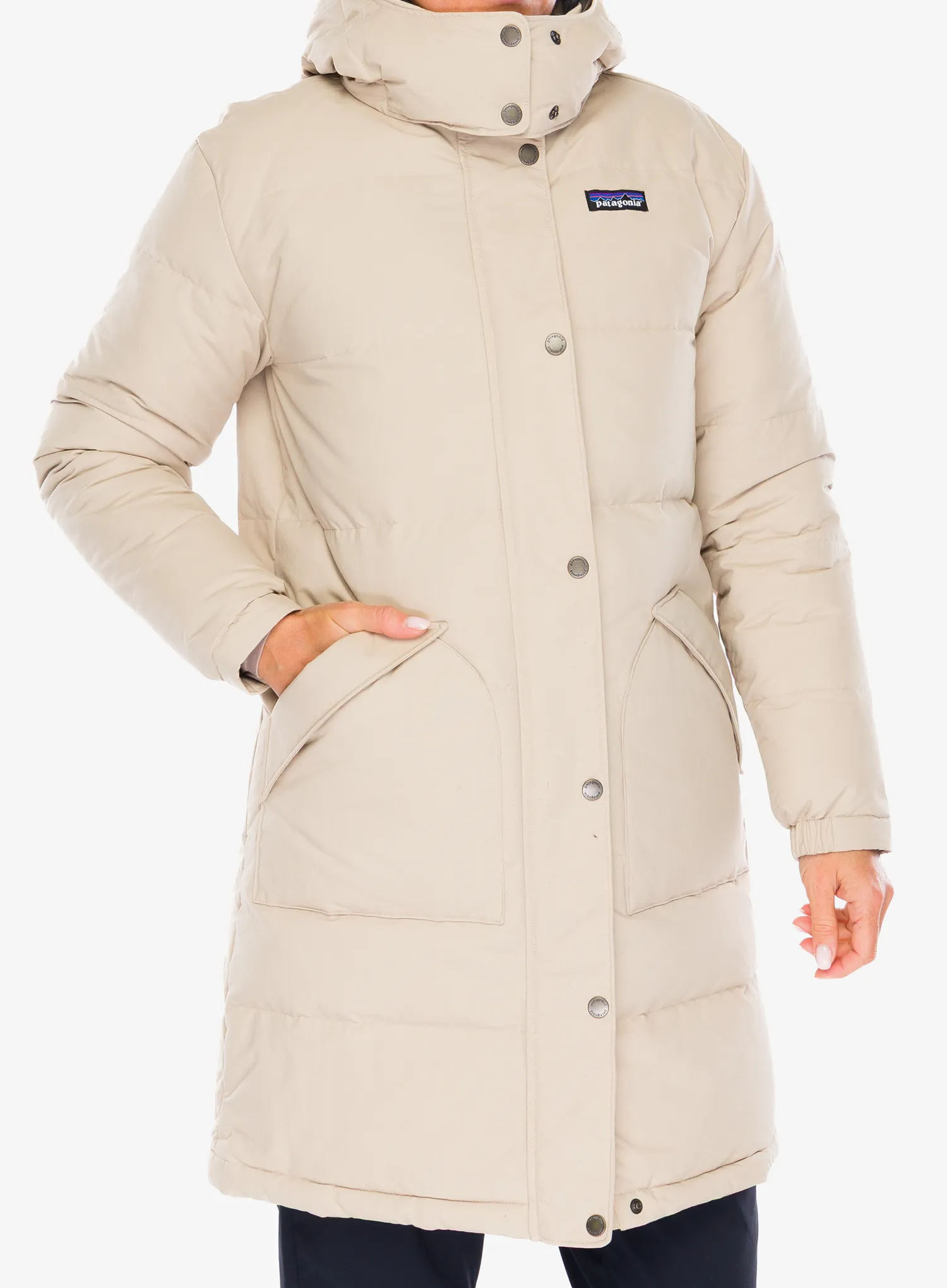 Плащ пуховий жіночий Patagonia Downdrift Parka - oar tan