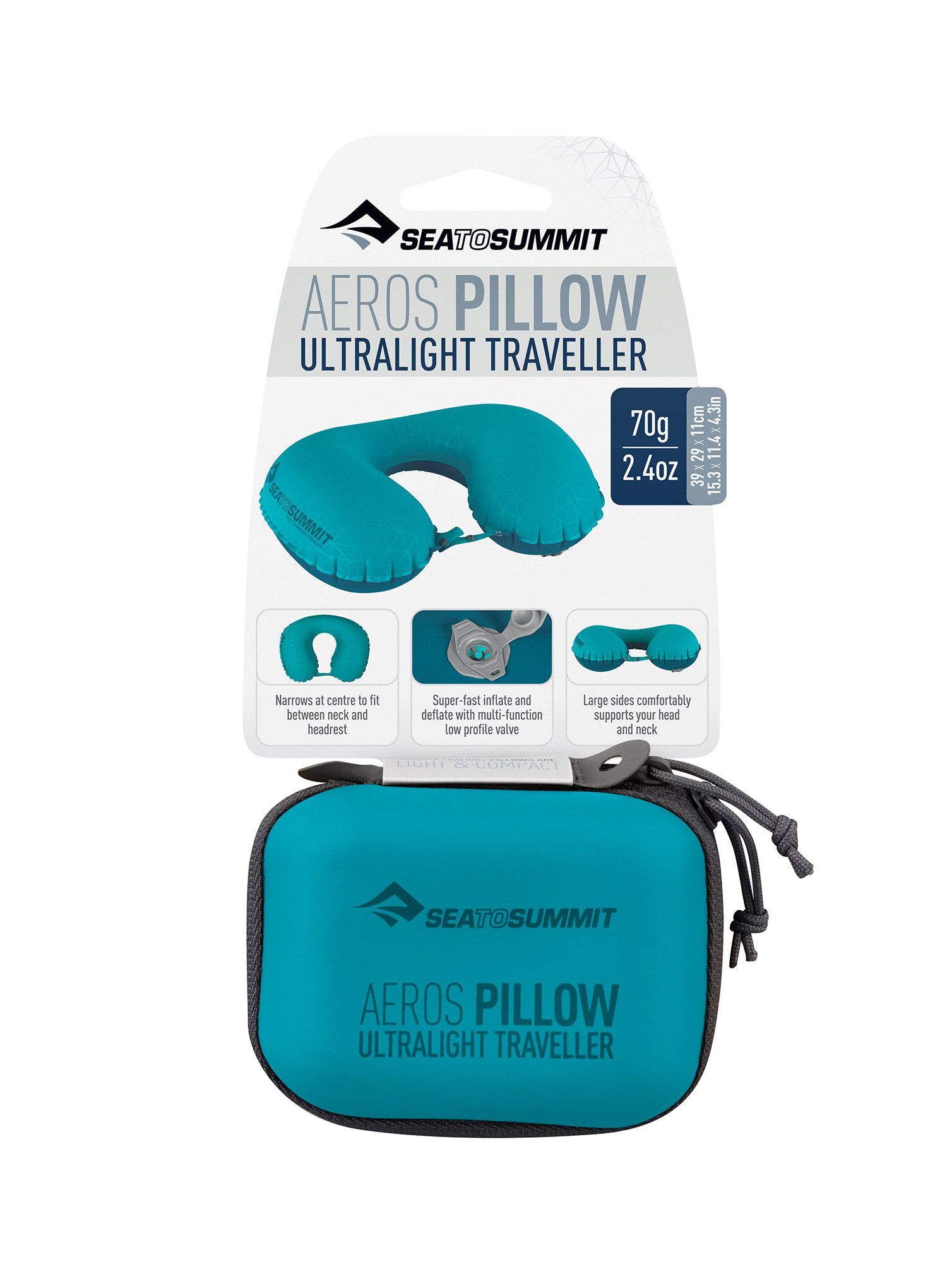 Подушка туристична Sea To Summit Aeros Ultralight Pillow Traveller - aqua