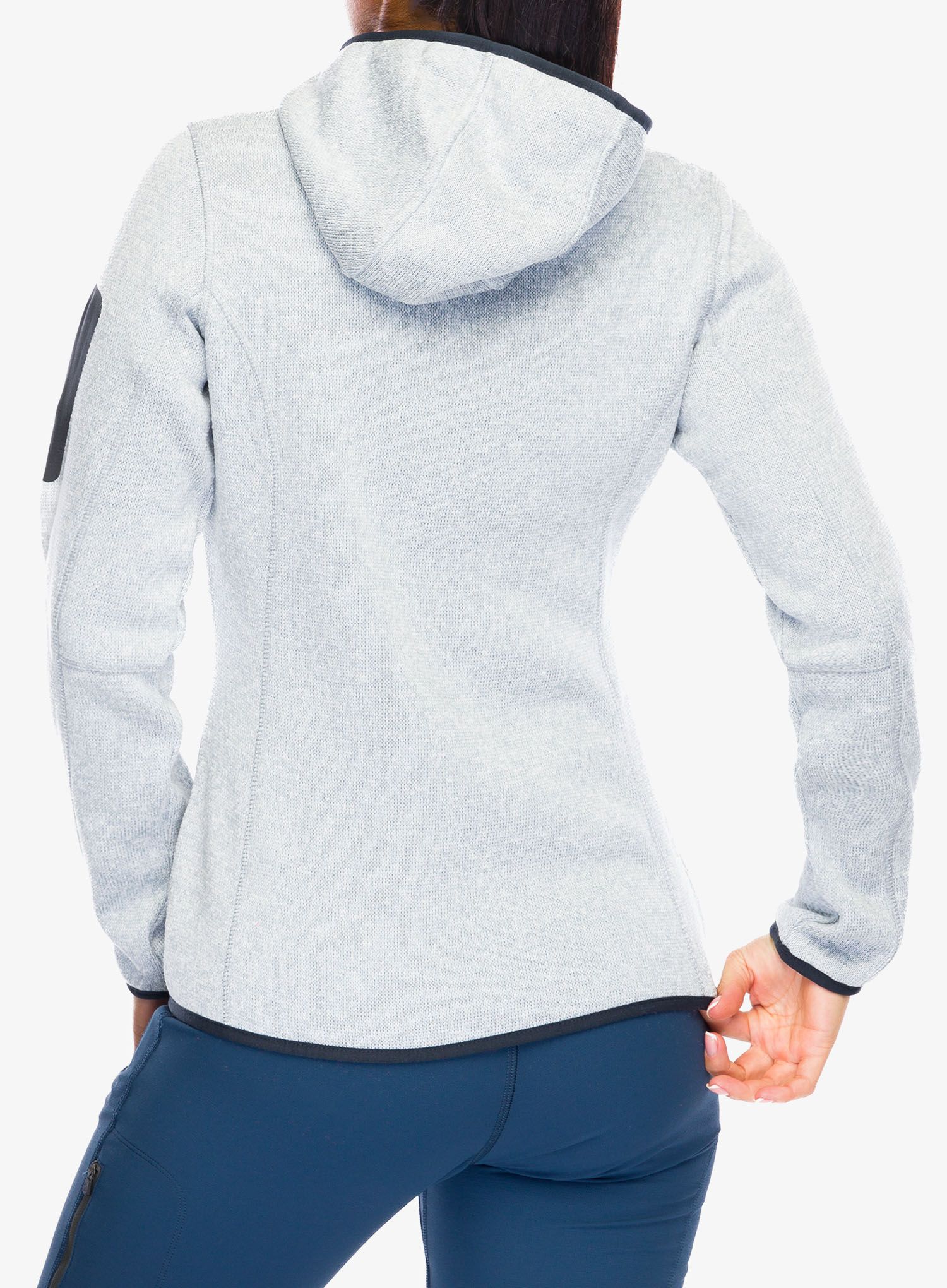 Фліска жіноча CMP Londra Fix Hood Jacket Knitted - alluminio/antracite