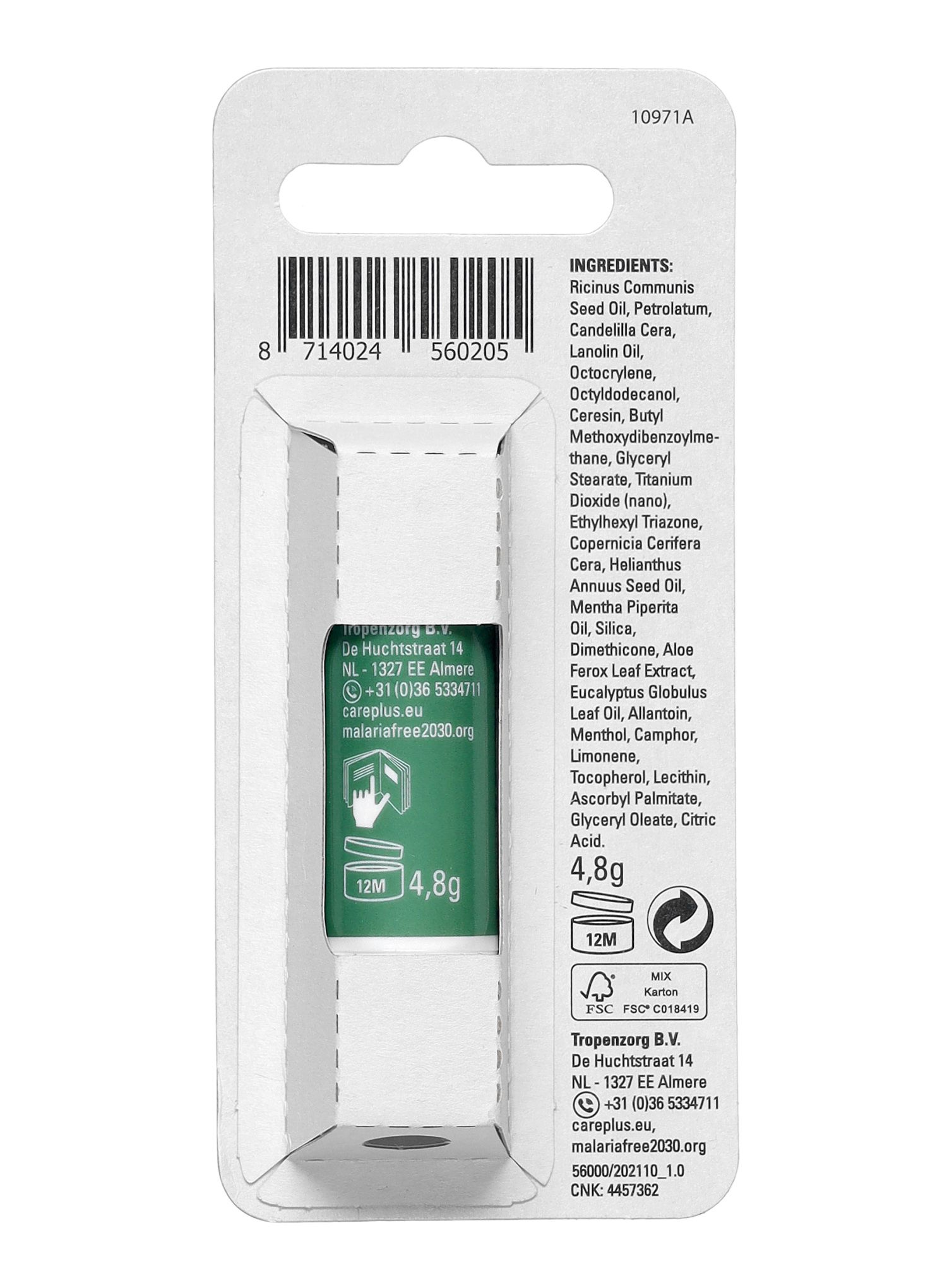 Помада гігієнічна Care Plus Sun Protection Lipstick SPF 30 4,8g