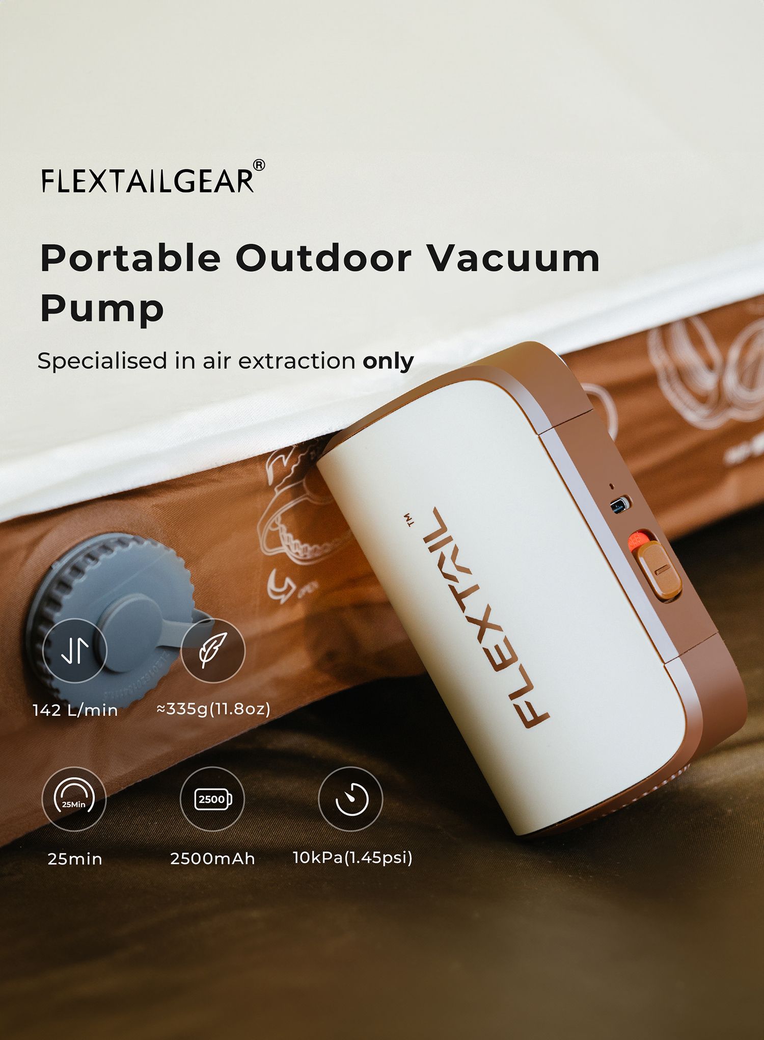 Насос електричний для матраца Flextail Max Vacuum Pump