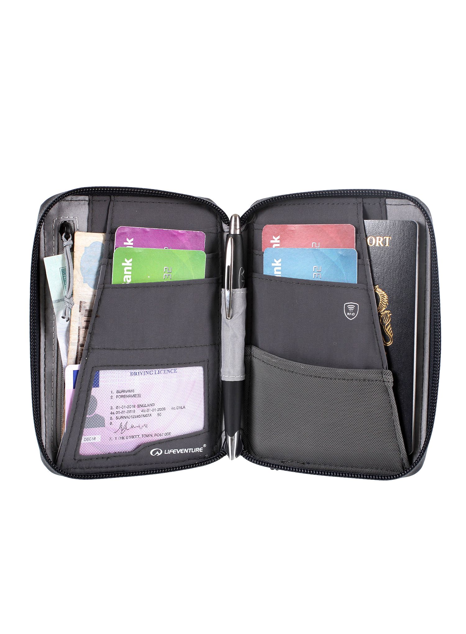 Гаманець Lifeventure Recycled RFiD Mini Travel Wallet - navy blue