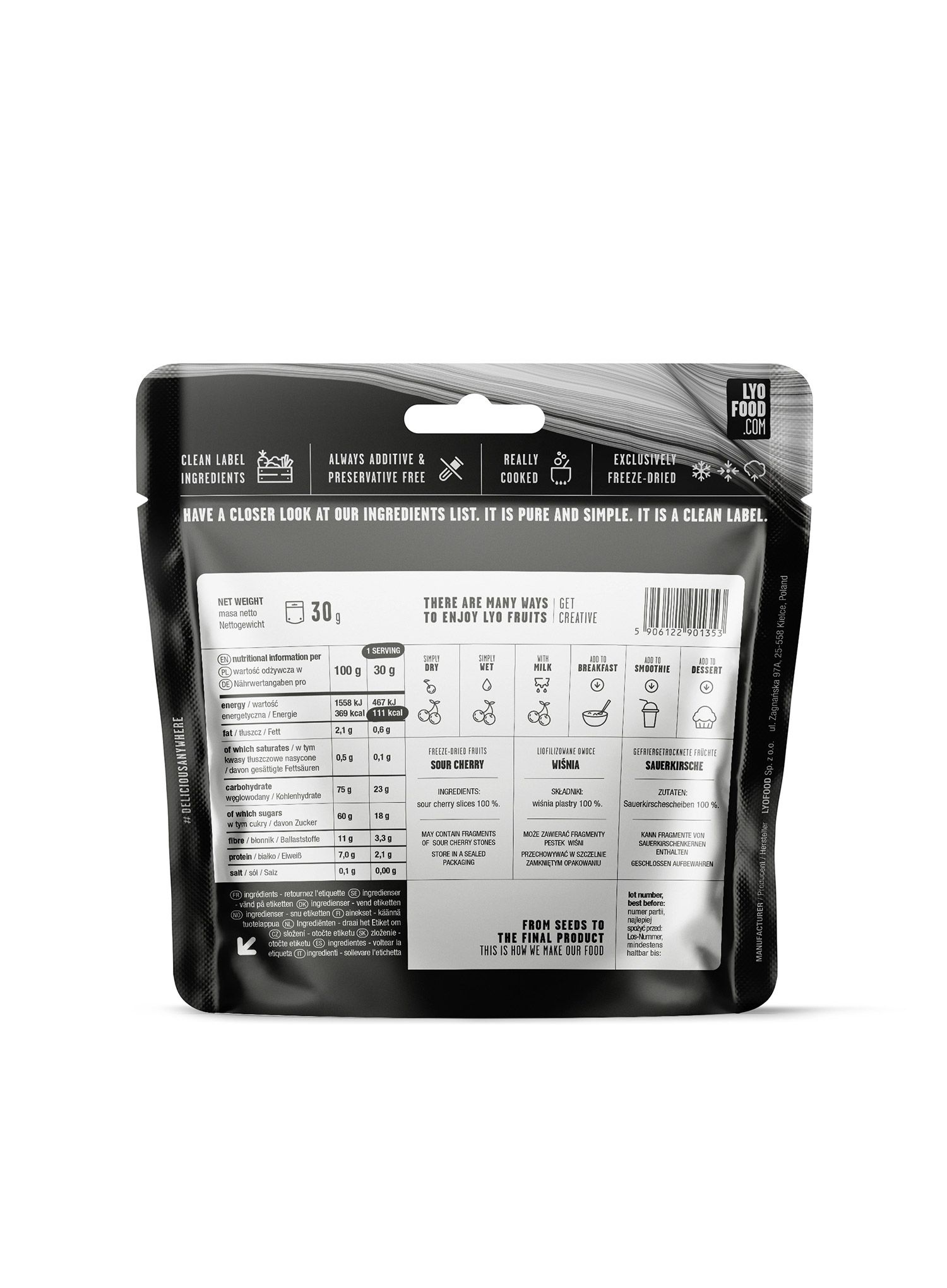 Снек LYOFOOD Freeze-dried cherry 30g
