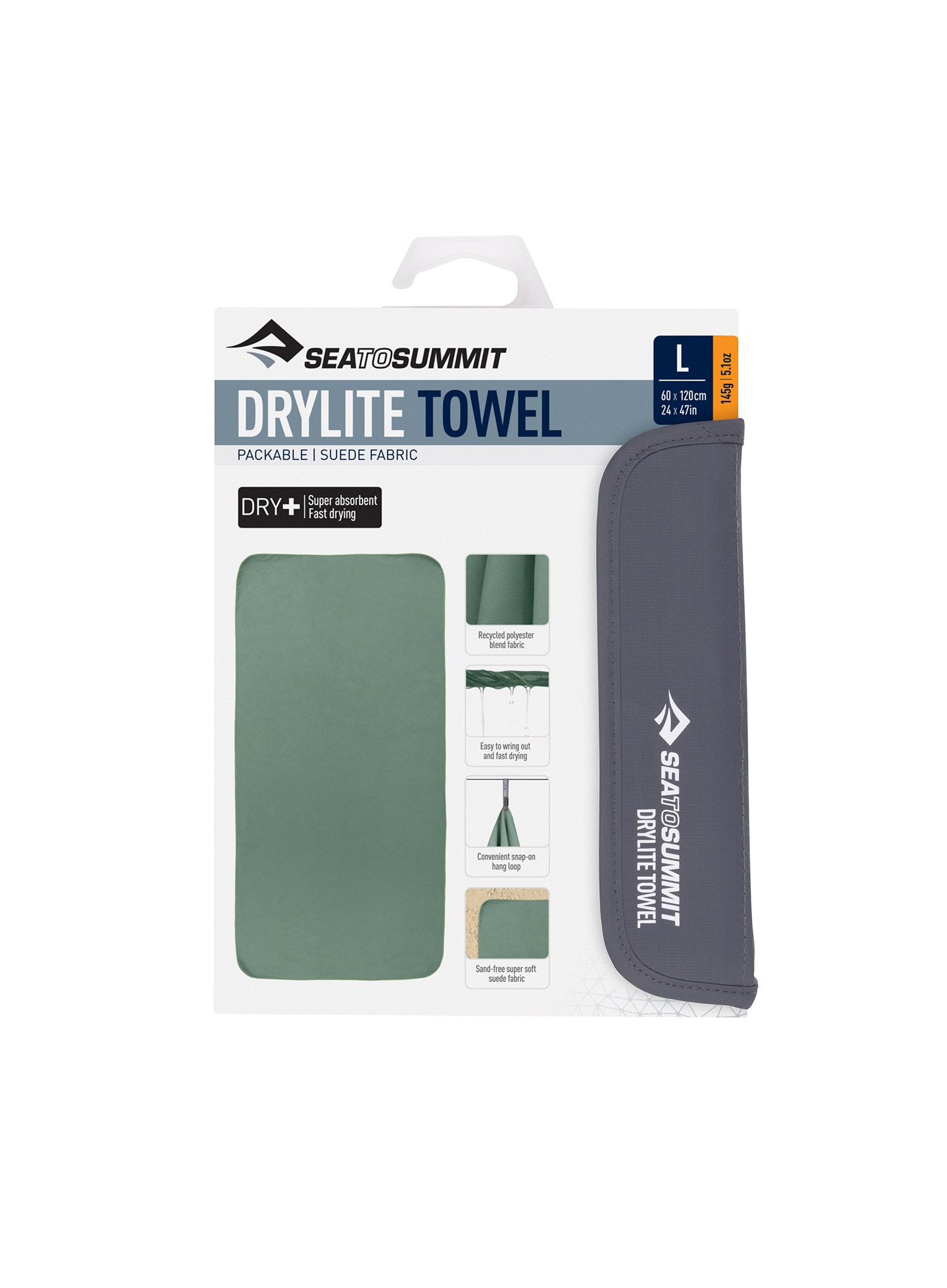 Швидковисихаючий рушник Sea To Summit DryLite Towel L - sage
