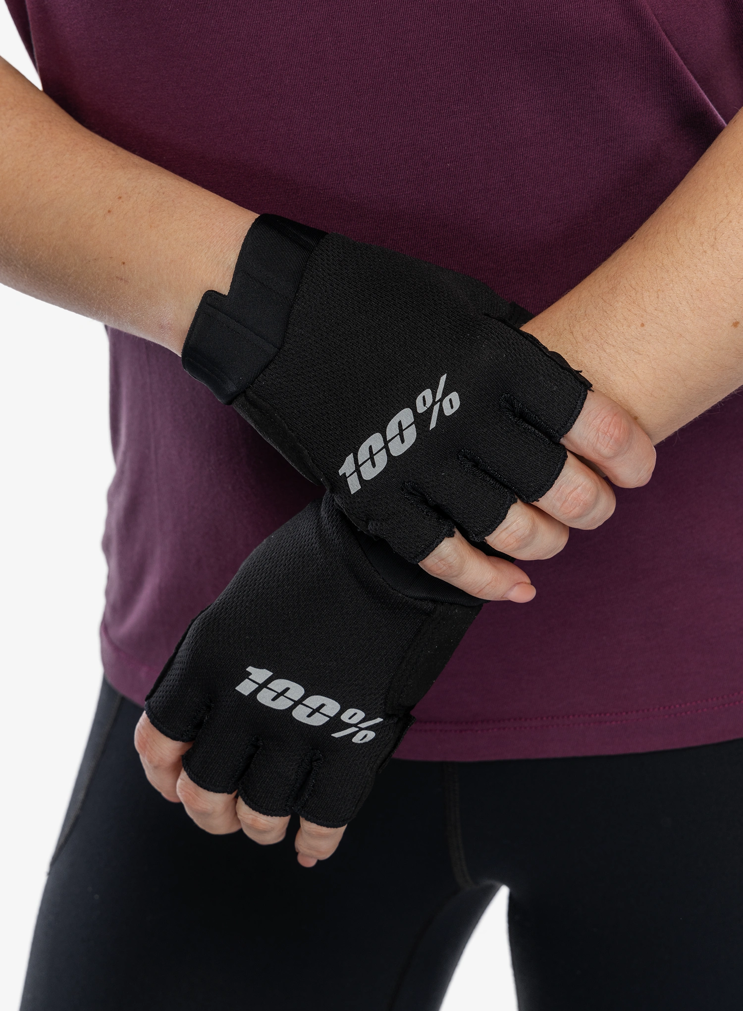 Рукавички без пальців жіночі 100% Exceeda Gel Short Finger Gloves - black