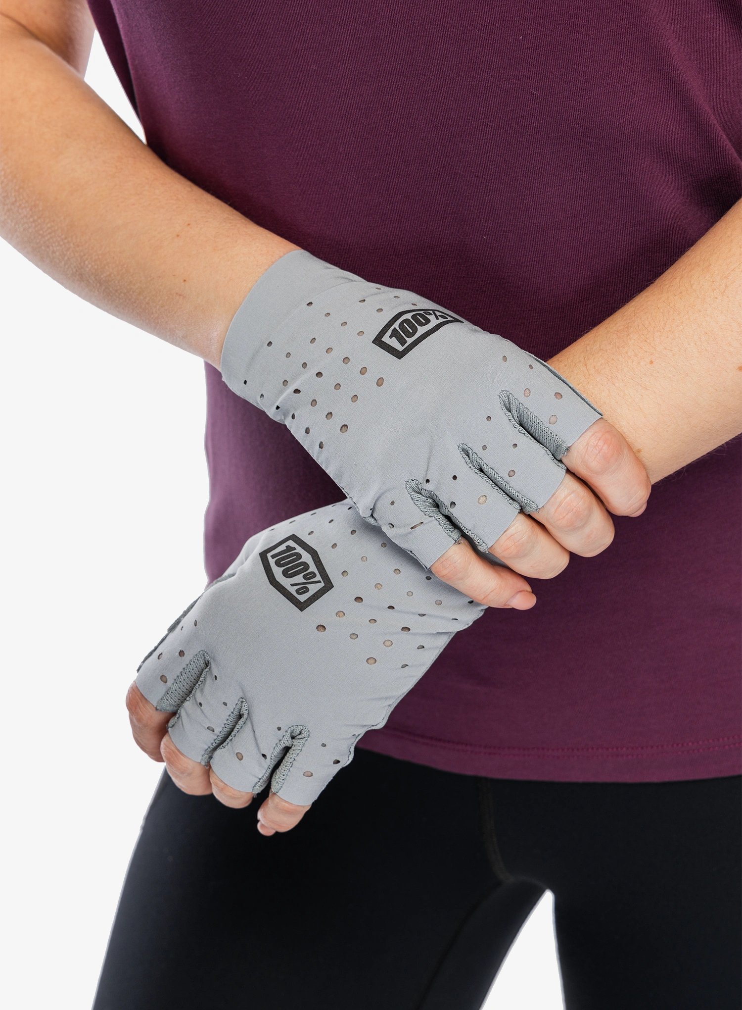 Рукавички без пальців жіночі 100% Sling Bike Short Finger Gloves - grey
