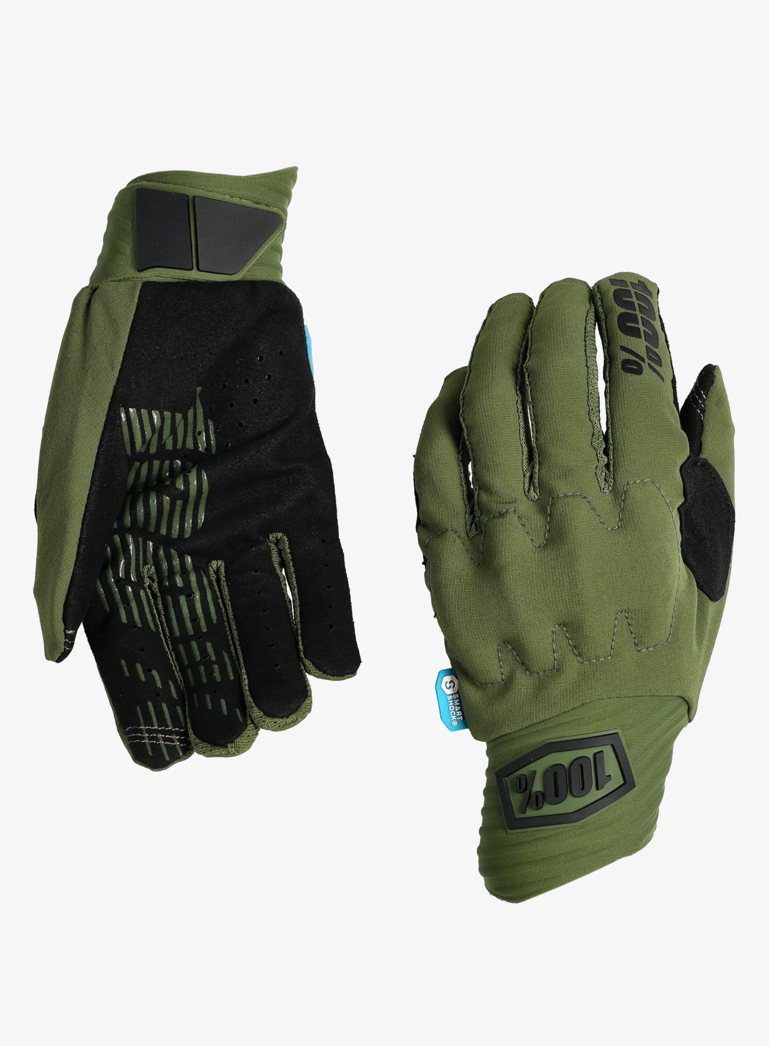 Велосипедні рукавиці 100% Cognito Smart Shock - army green