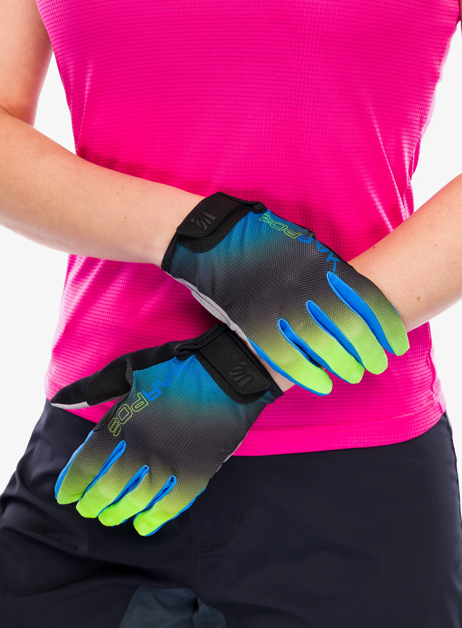 Велосипедні рукавиці Karpos Federia Glove - indigo b/black/green fluo
