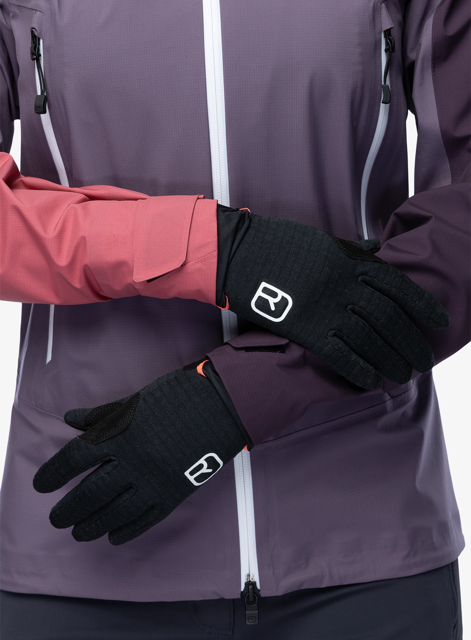 Рукавички вітрозахисні жіночі Ortovox Fleece Grid Cover Glove - black raven