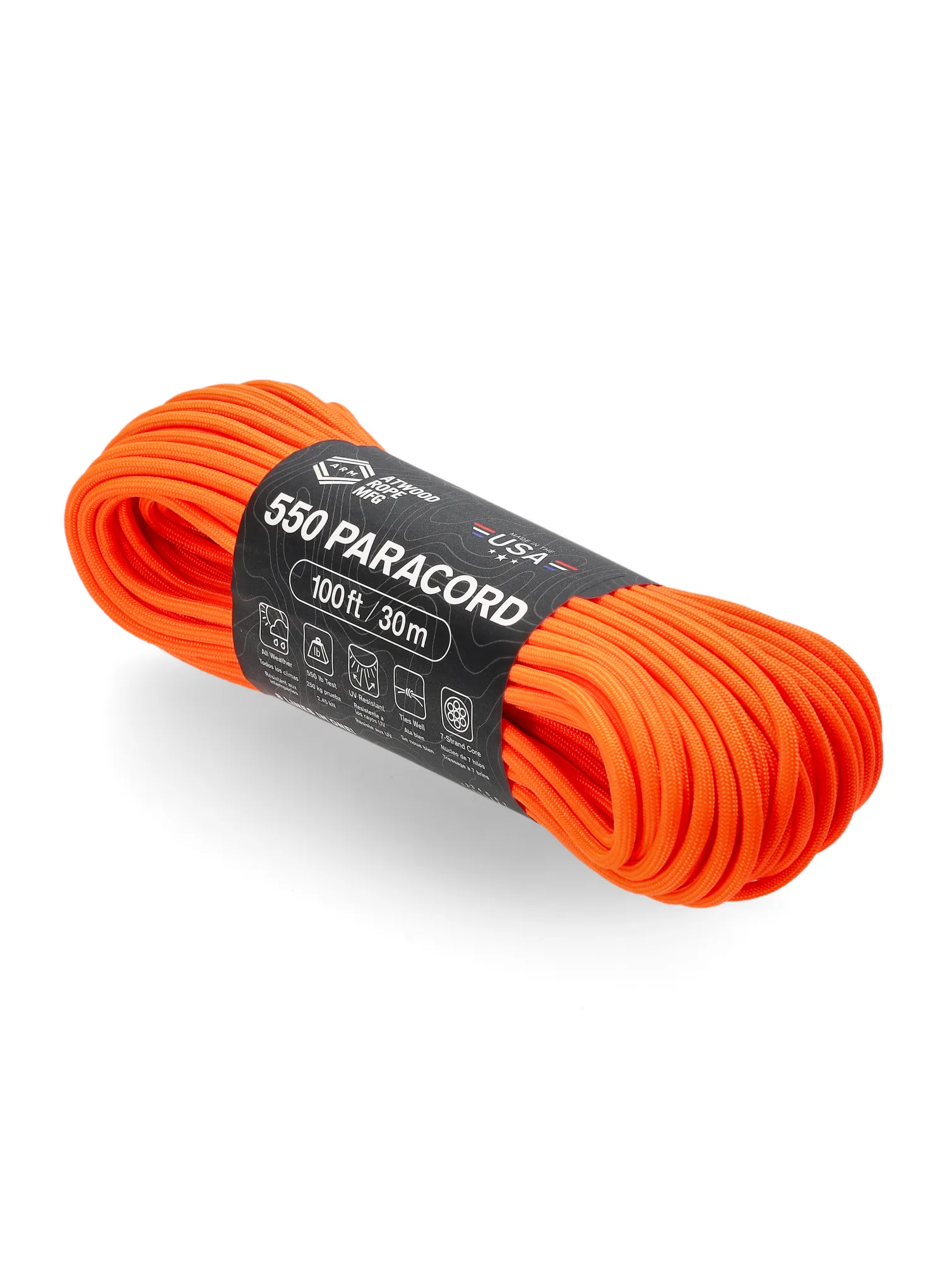 Репшнур Atwood Rope MFG 550 Paracord 30 m - neon orange