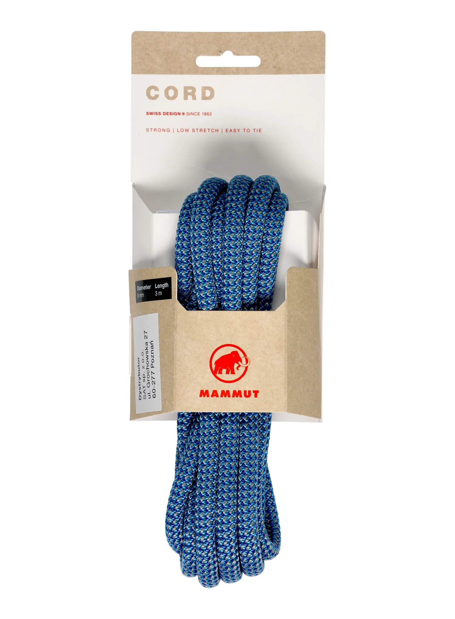 Репшнур Mammut 8.0 Cord POS 3 m - turquoise/turquoise