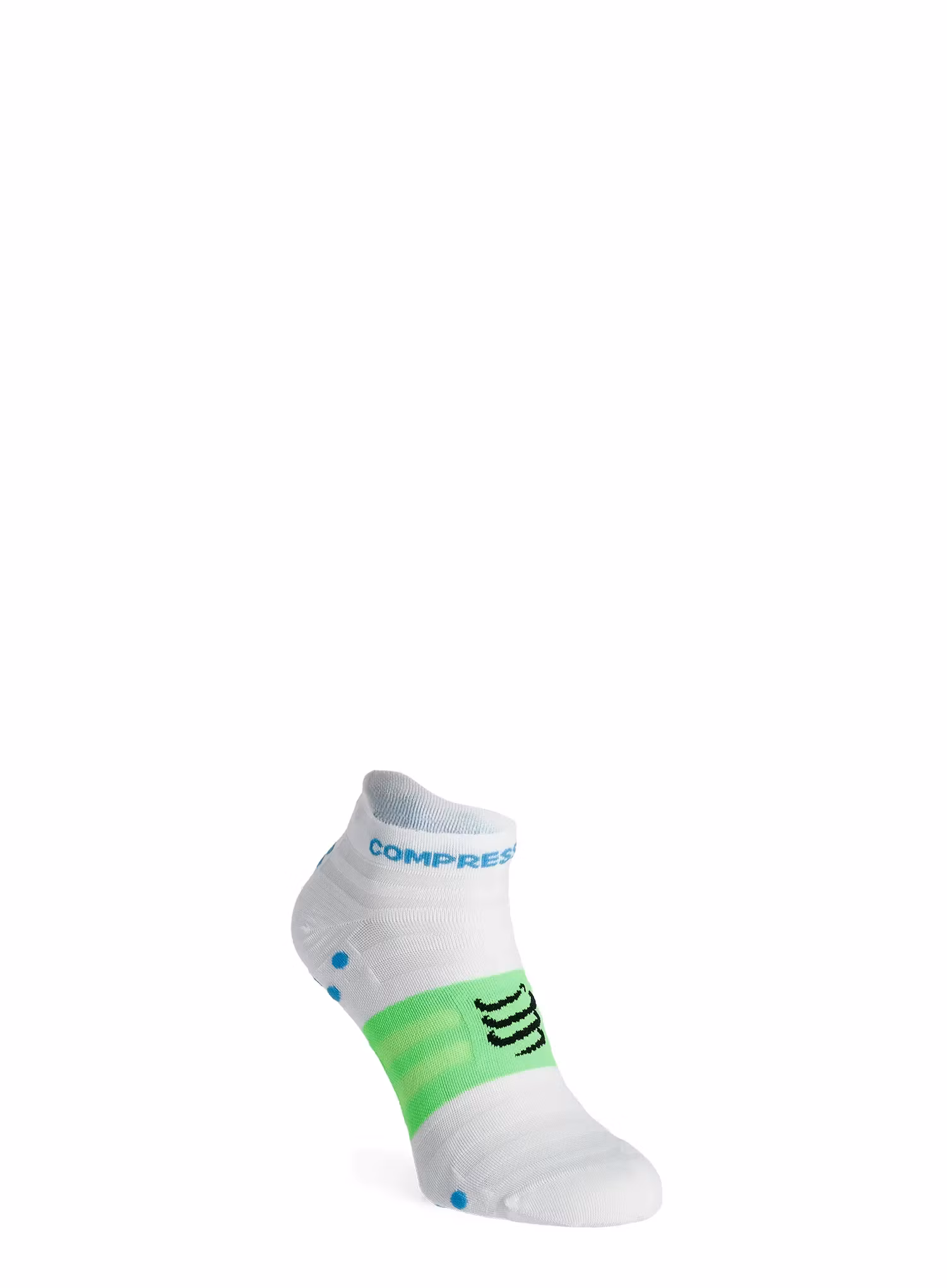 Шкарпетки для бігу Compressport Pro Racing Socks v4.0 Ultralight Run Low - white/norse blue/neon green