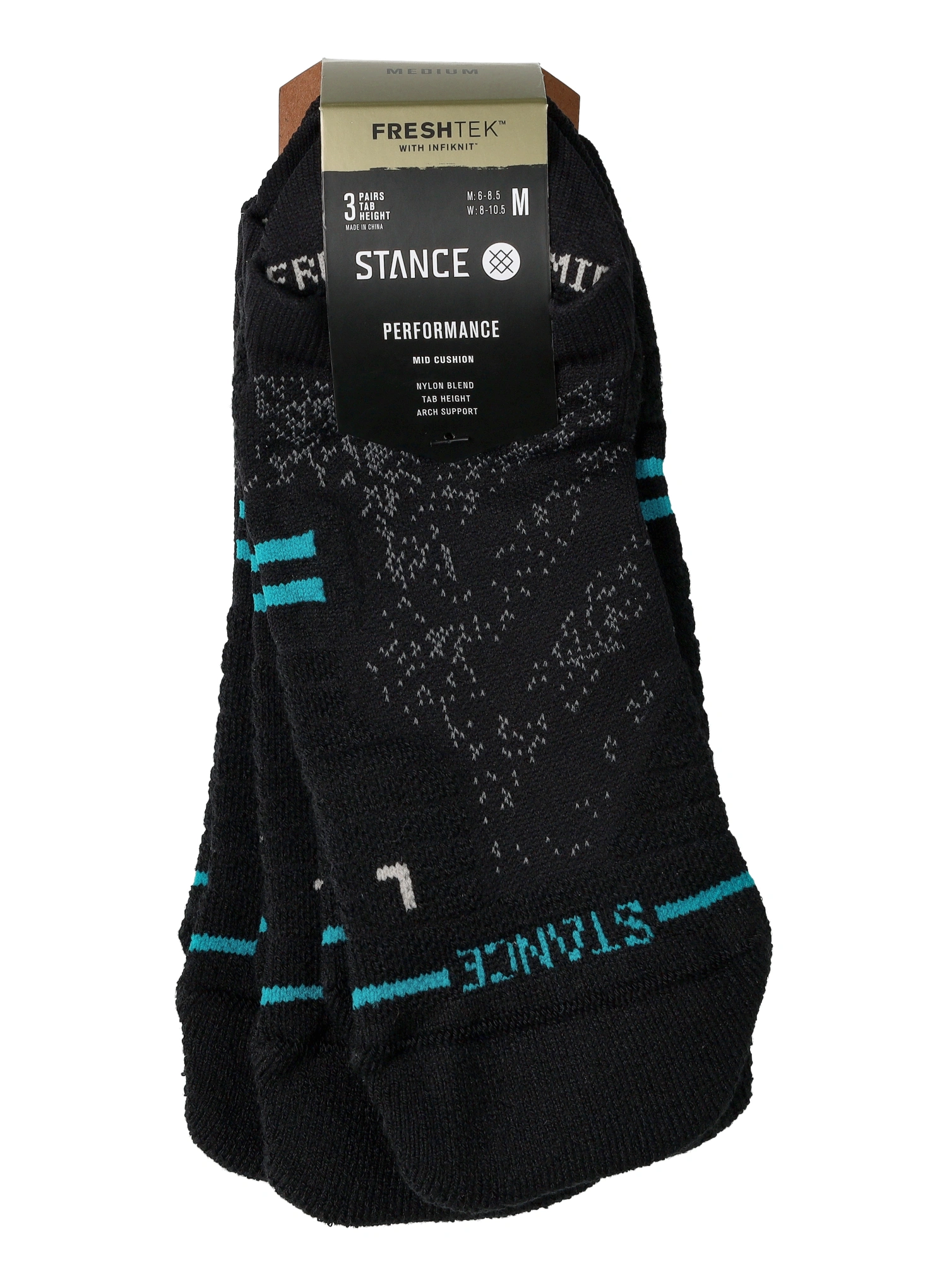 Шкарпетки для бігу Stance Athletic Tab 3 Pack - black