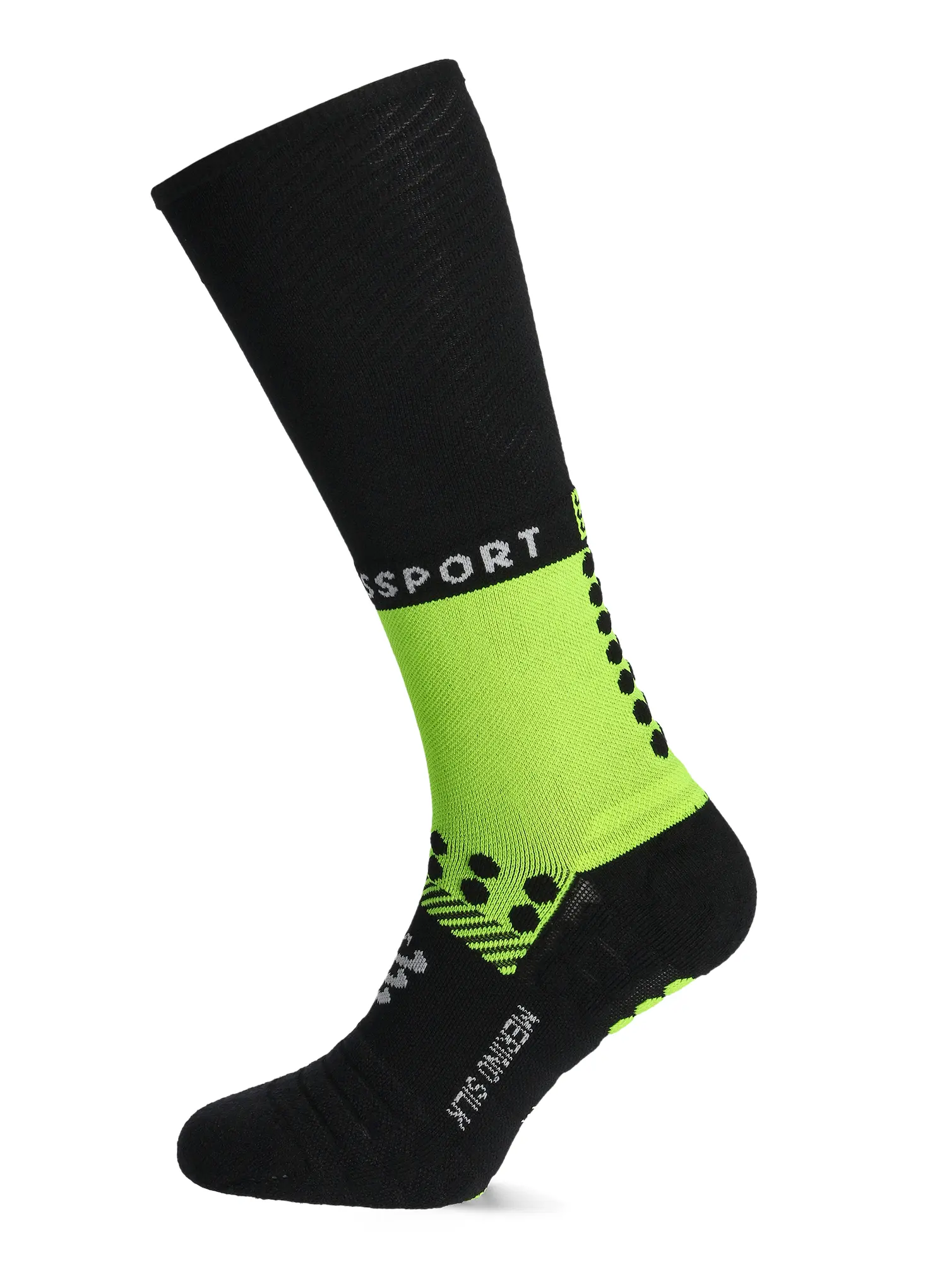 Шкарпетки для бігу Compressport Full Socks Winter Run - black/safe yellow