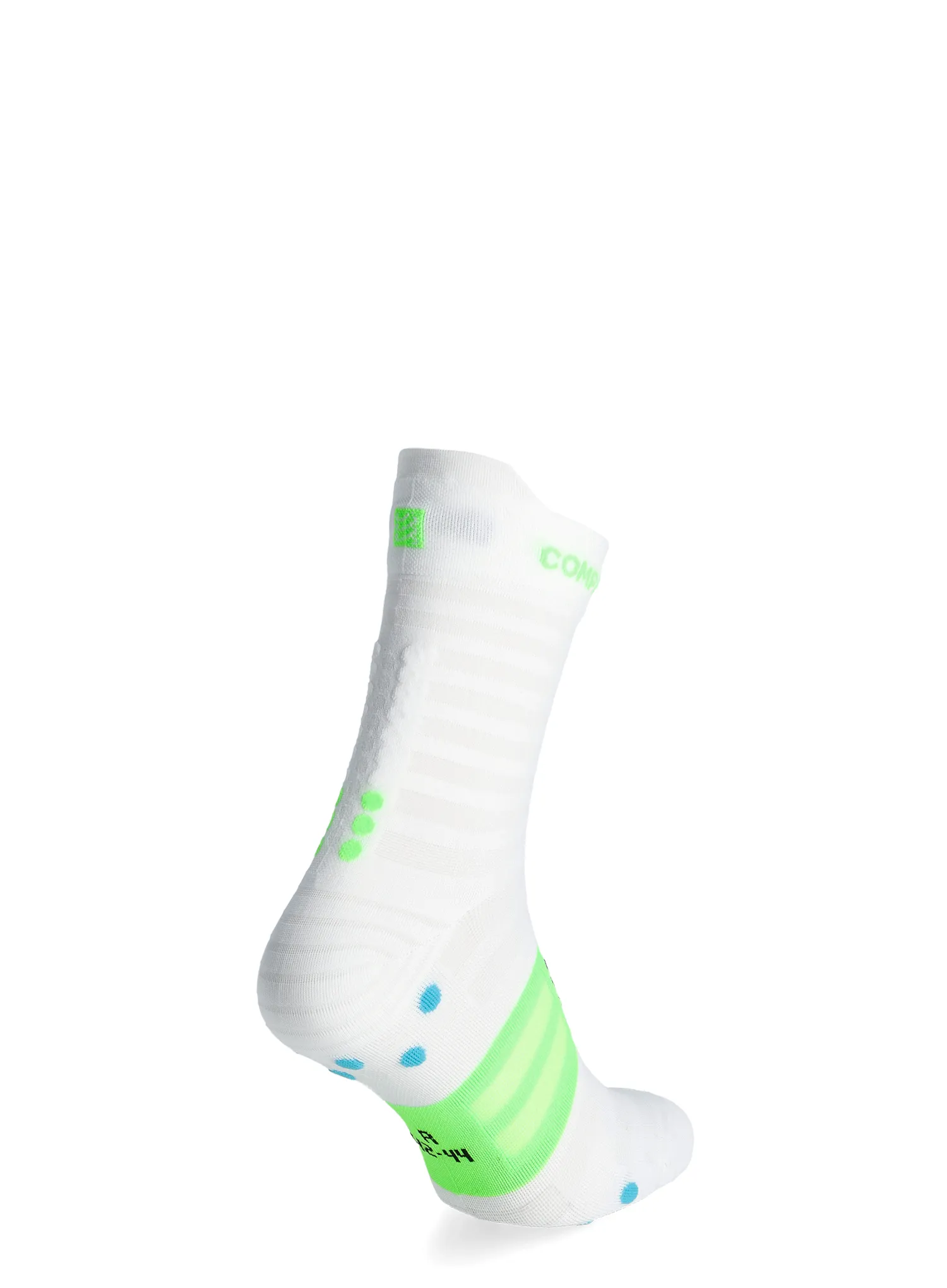 Шкарпетки для бігу Compressport Pro Racing v4.0 UL Run High - white/norse blue/neon green