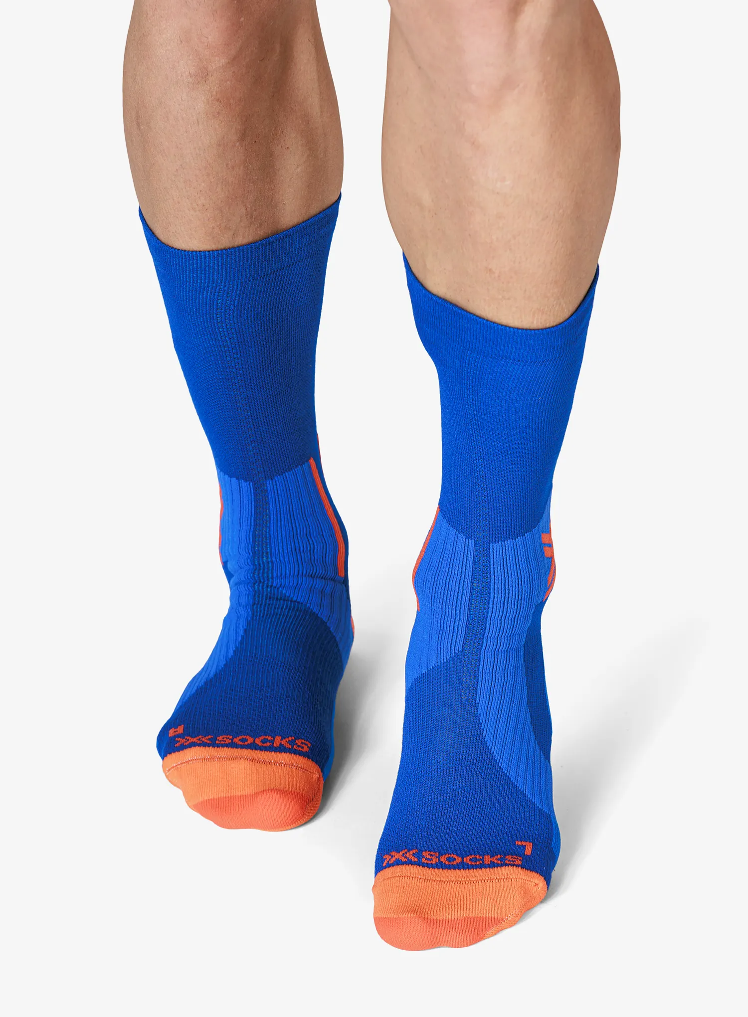 Шкарпетки для бігу X-Socks Run Perform Warm Crew - twyce blue/orange