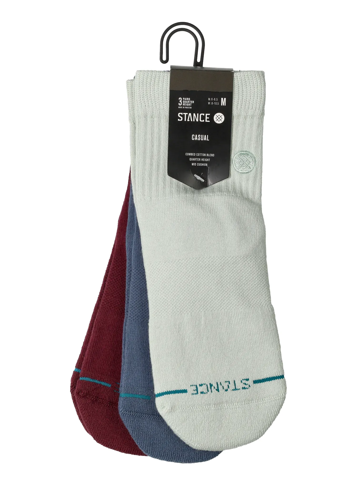 Шкарпетки туристичні Stance Icon Quarter 3 Pack - pale blue