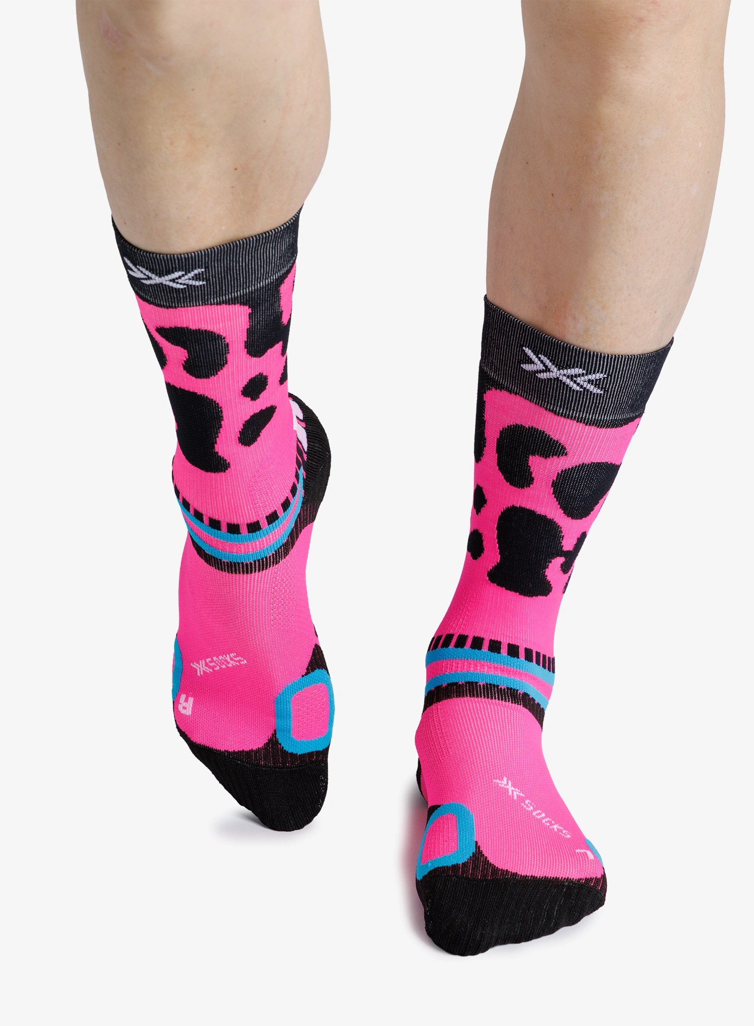 Шкарпетки туристичні X-Socks Hike Discover Crew - fluo pink frog