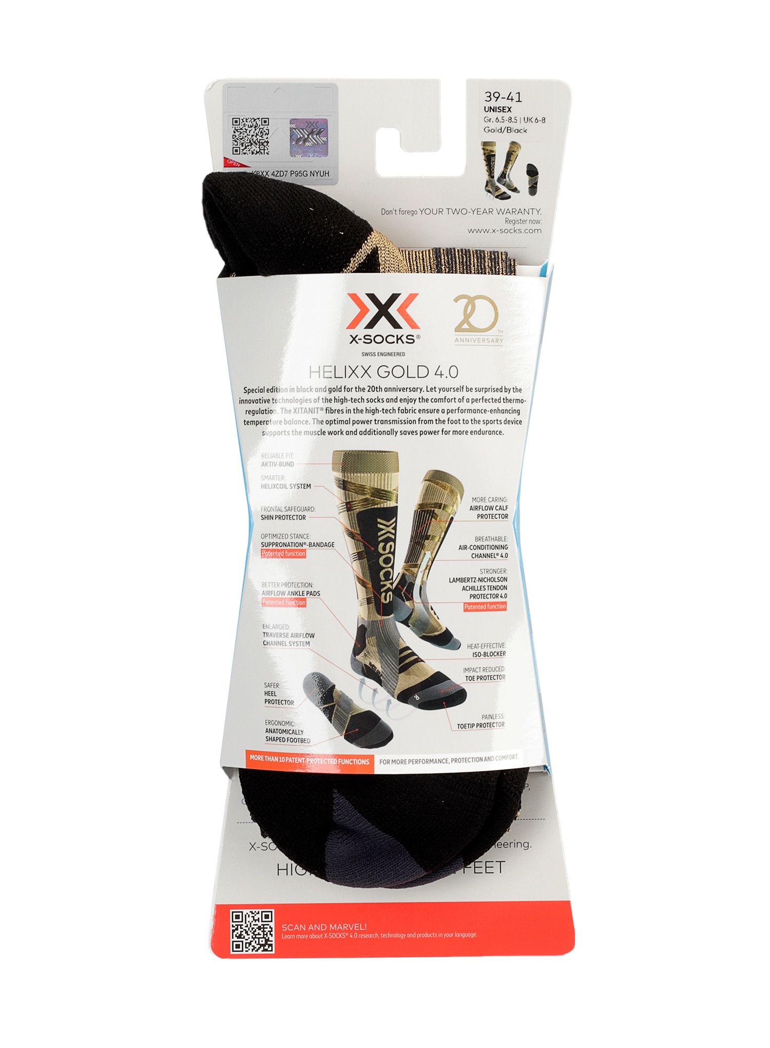 Шкарпетки лижні X-Socks Helixx Gold 4.0 - gold/black