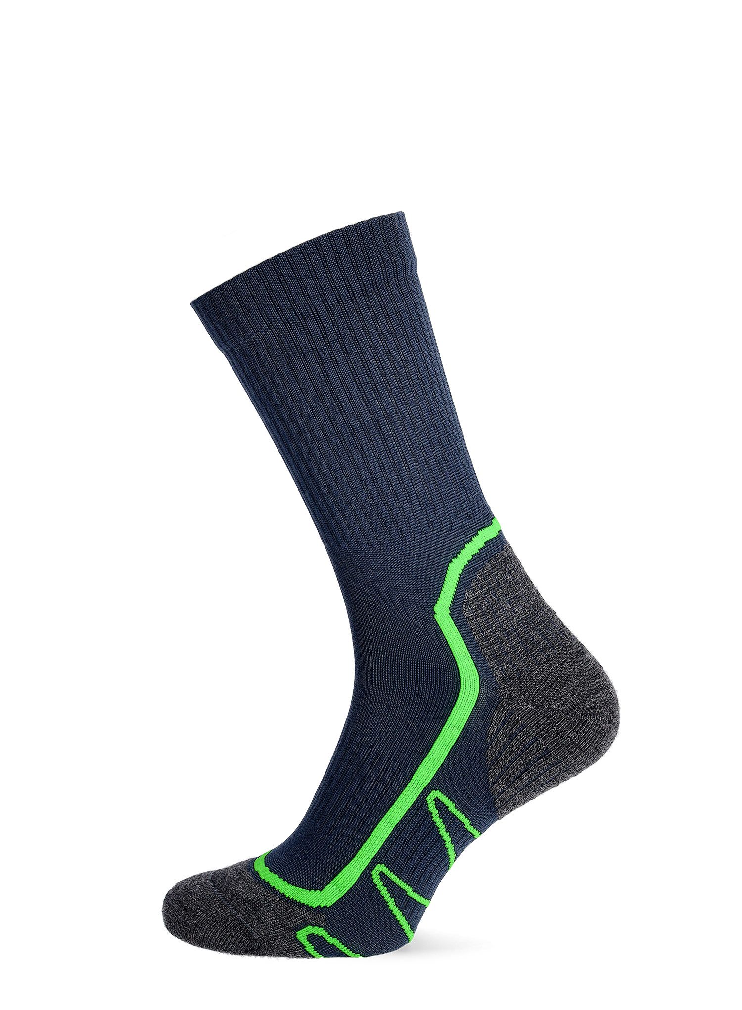 Шкарпетки туристичні CMP Trekking Sock Poly Mid - b.blue/verde fluo
